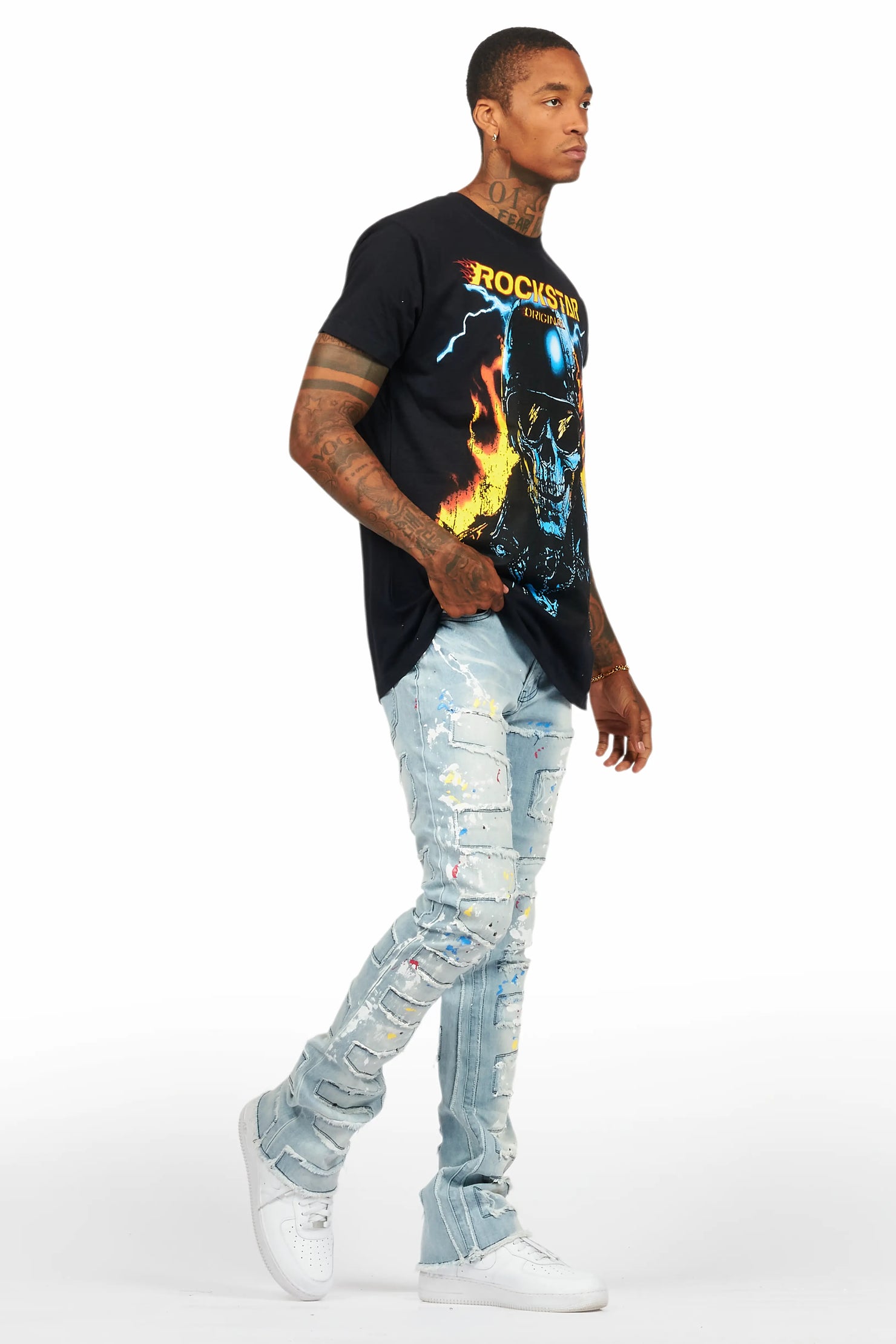 Balius Black Oversized Graphic T-Shirt