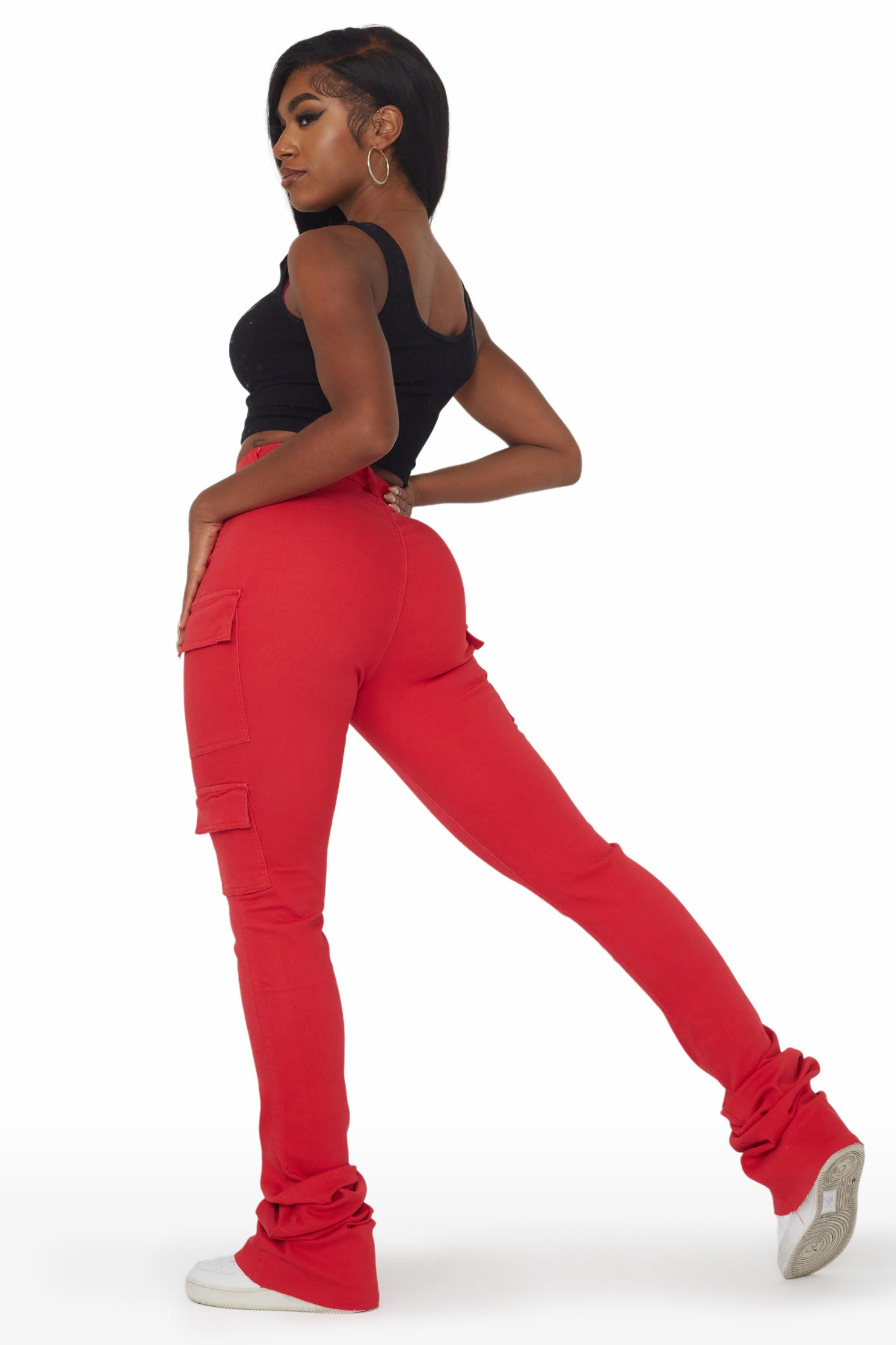 Vixen Red Cargo Super Stacked Jean