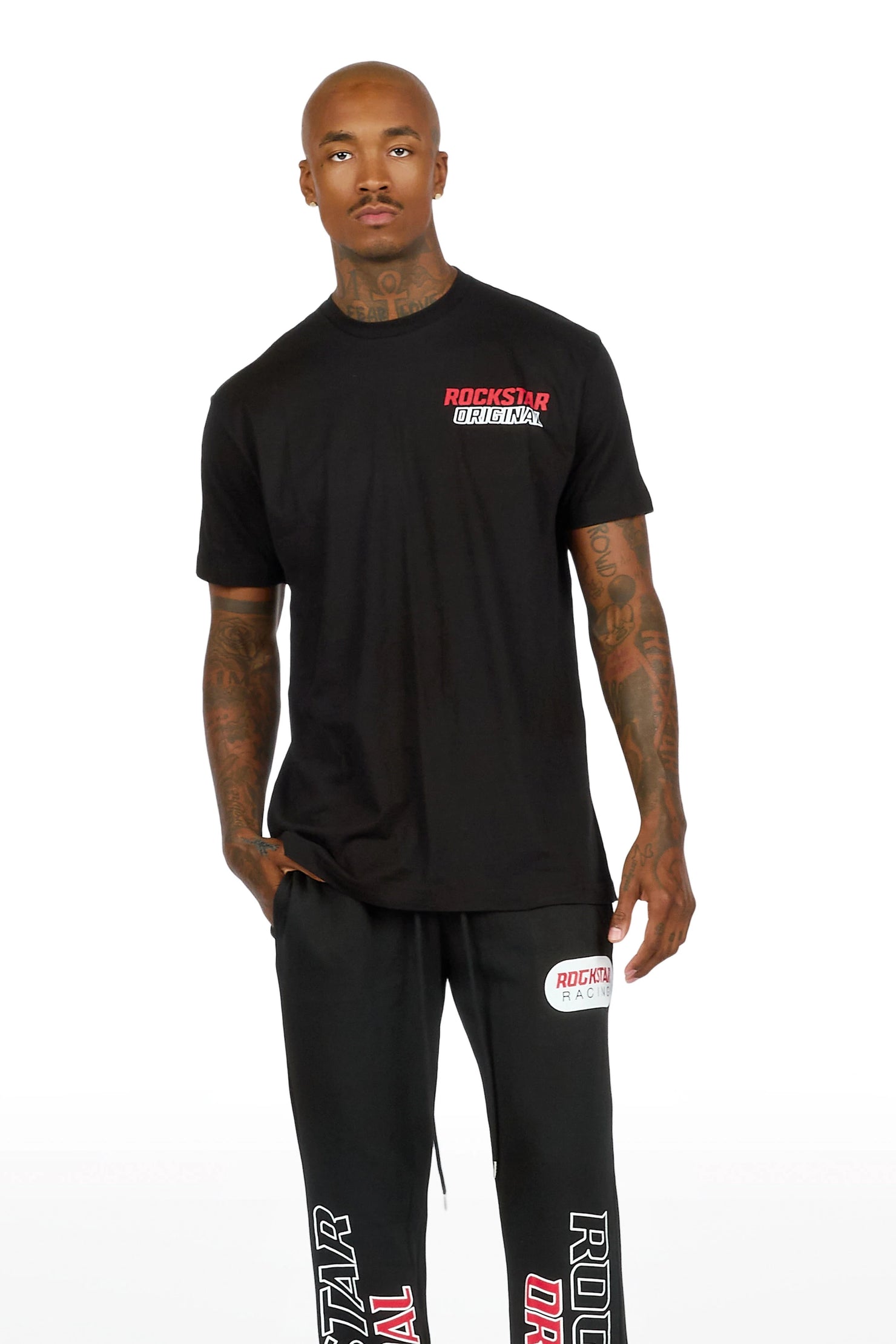 Spiller Black T-Shirt/Relaxed Pant Track Set