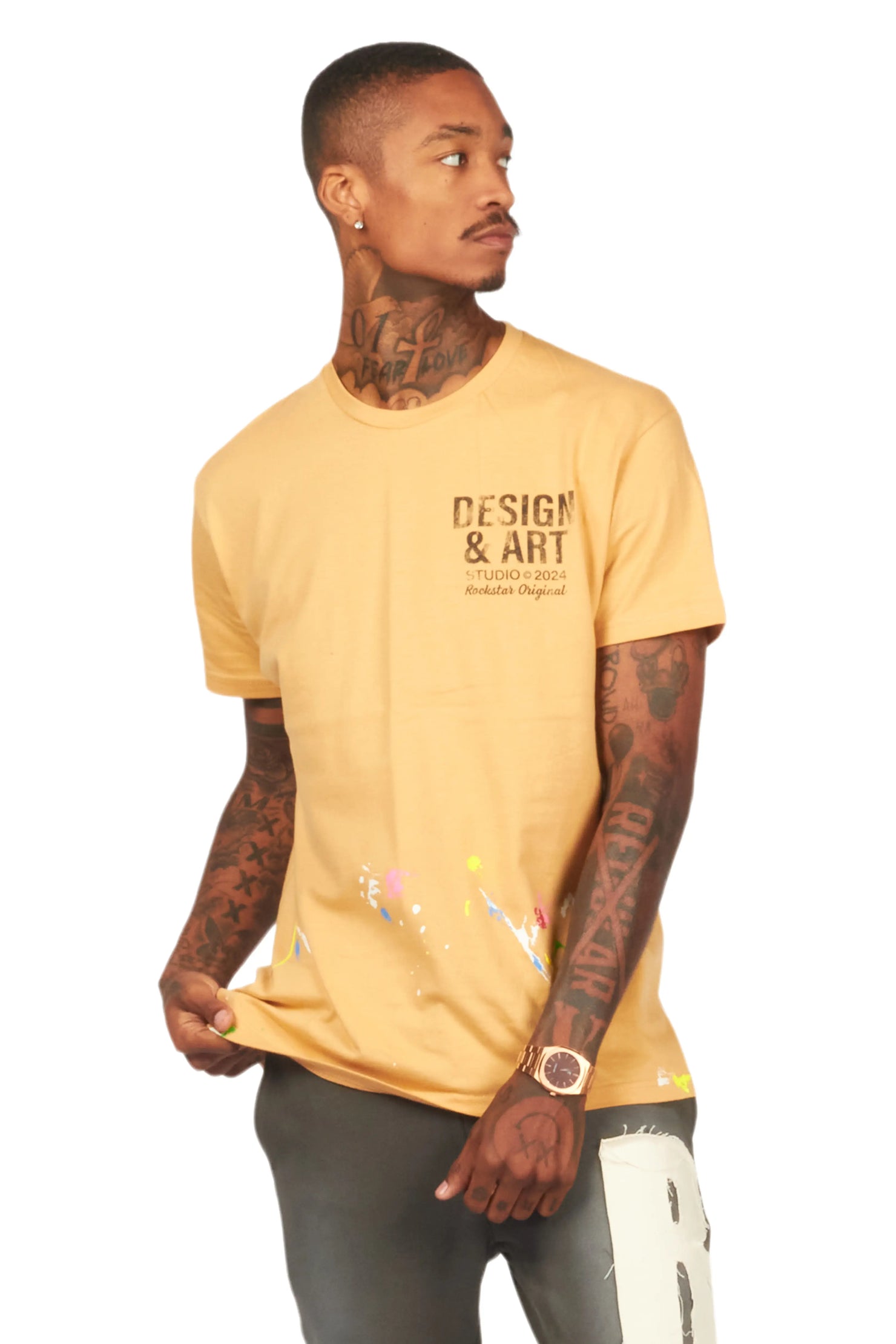 Mancha Beige/Black Graphic T-Shirt