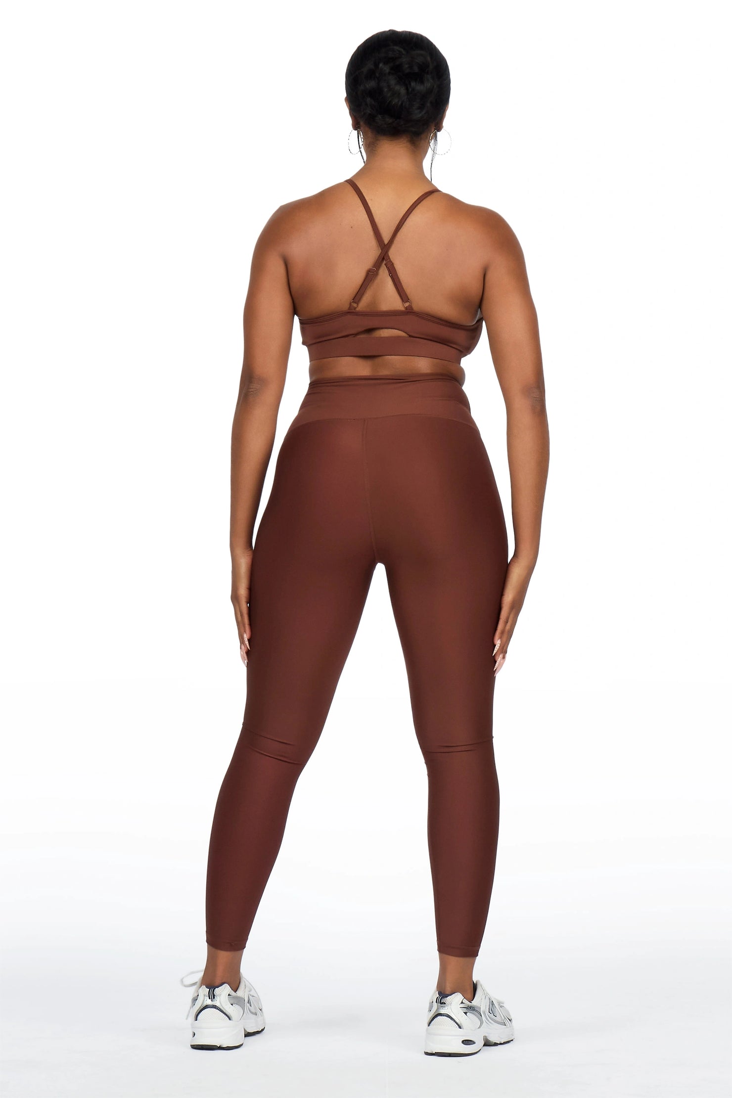 Donika Brown Tank Active Legging Set