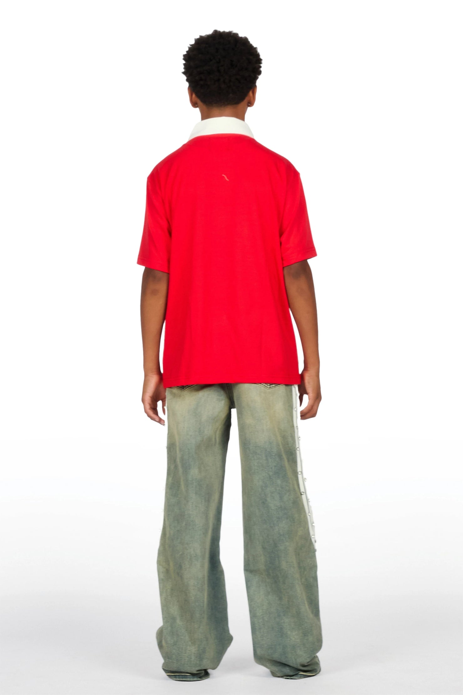 Boys Zayven Tint Blue Baggy Fit Jean