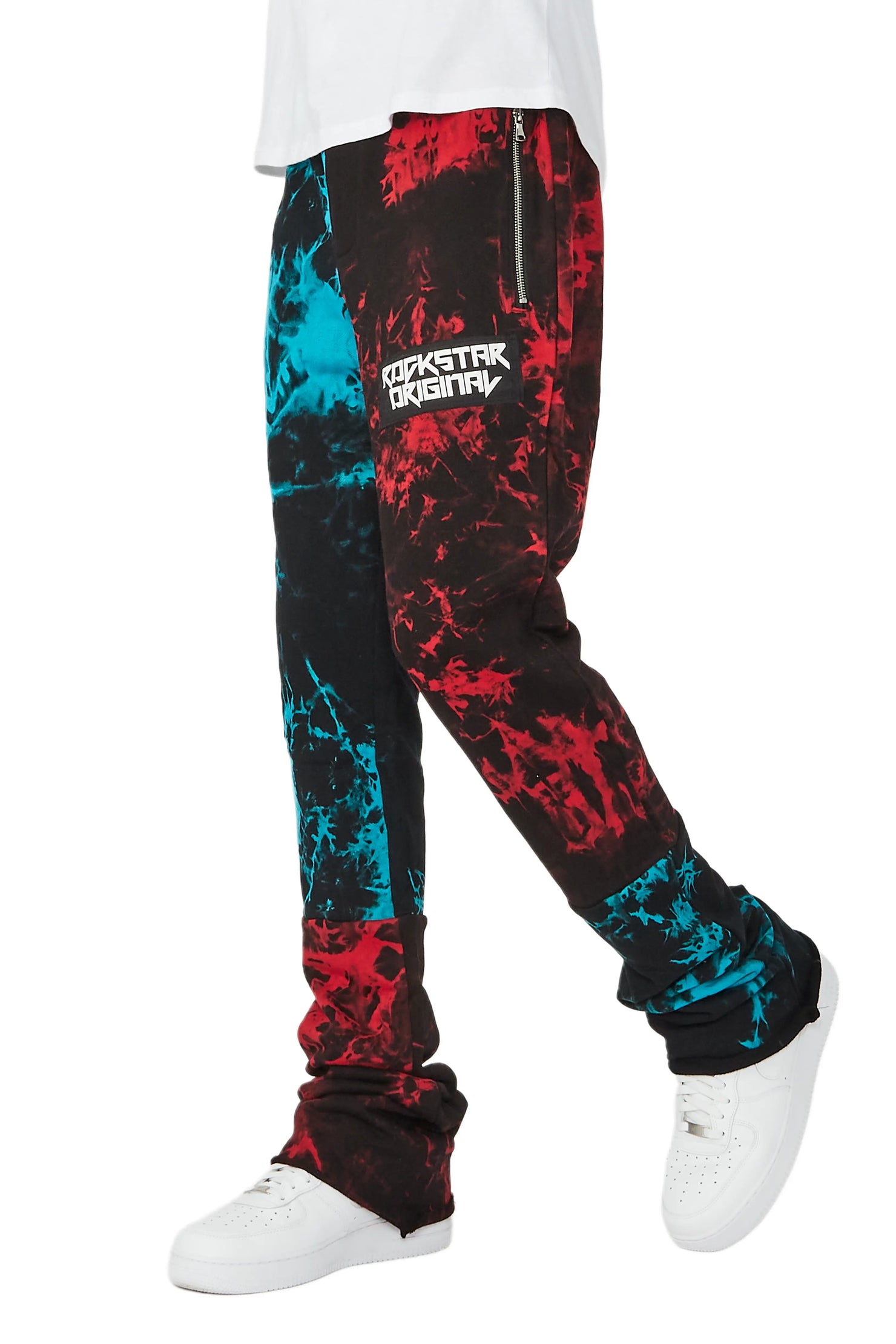 Imogen Blue/Red Super Stacked Flare Track Pant