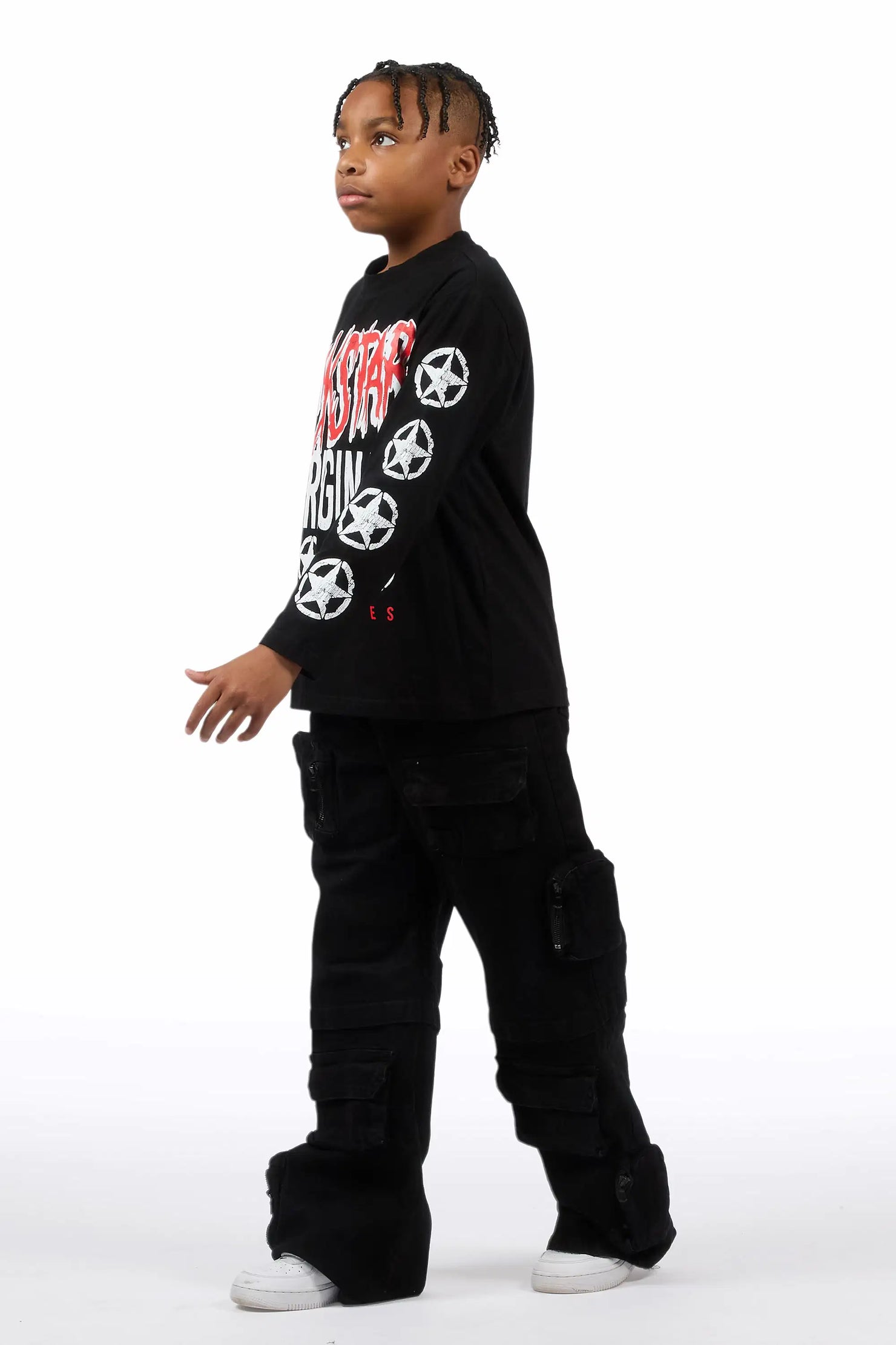 Boys Pocketeer Black Baggy Fit Cargo Jean