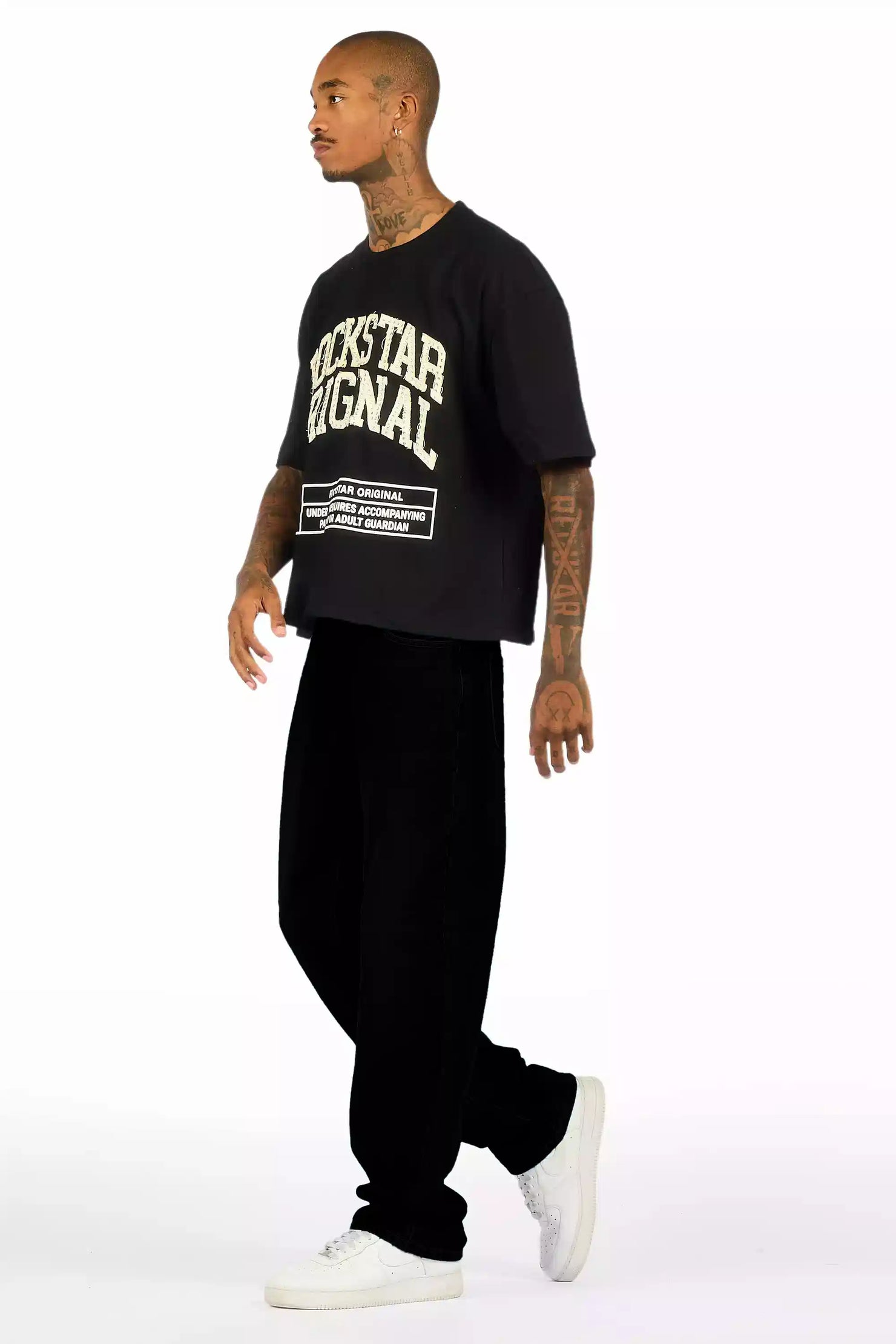 Basik Jet Black Baggy Jean