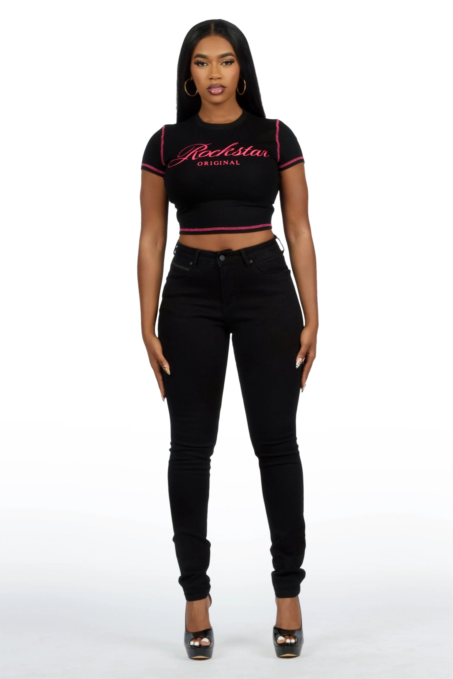 Keshona Black High Rise Stretch Skinny Jean