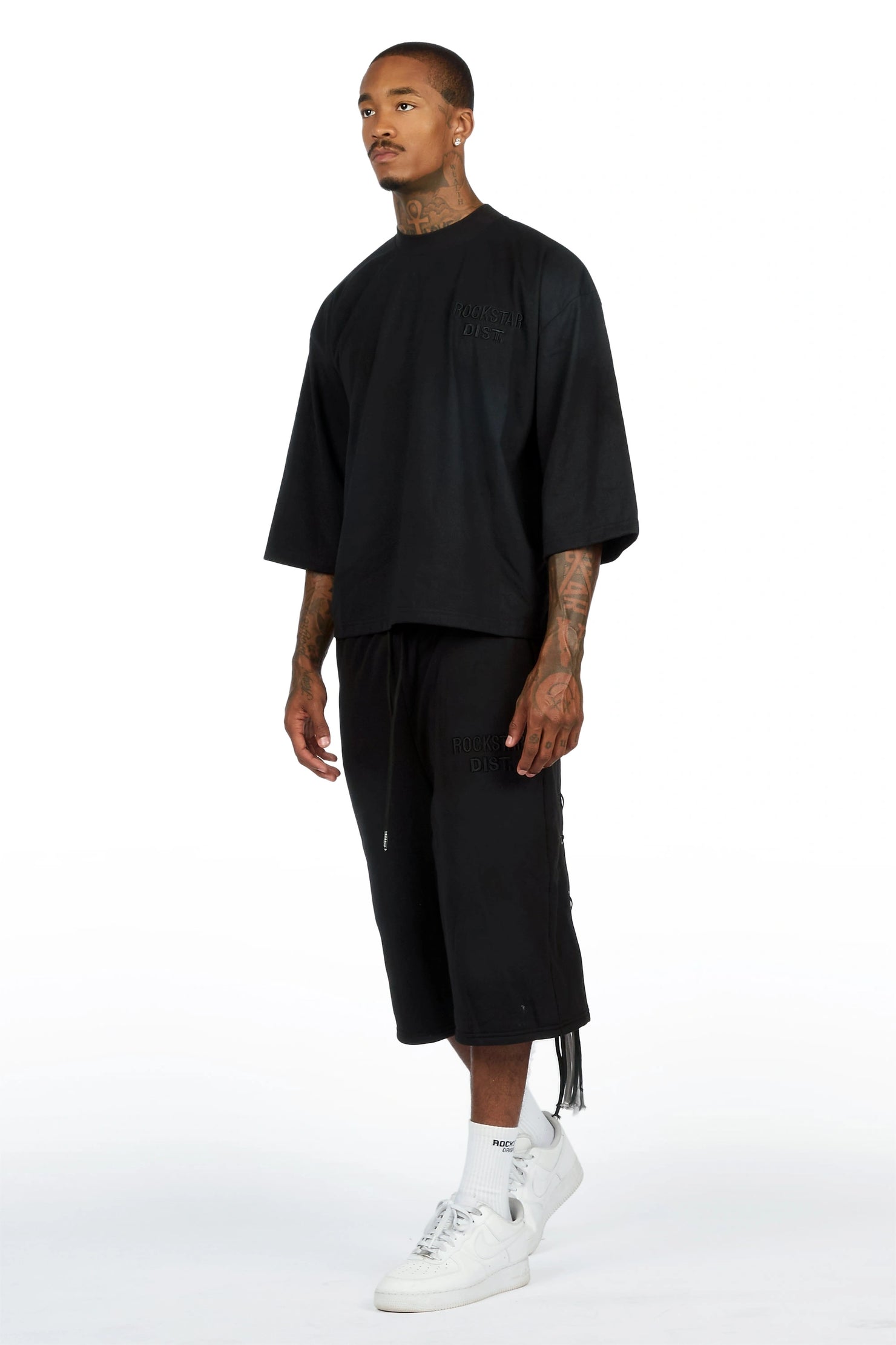 Jolan Black T-Shirt/Jort Set