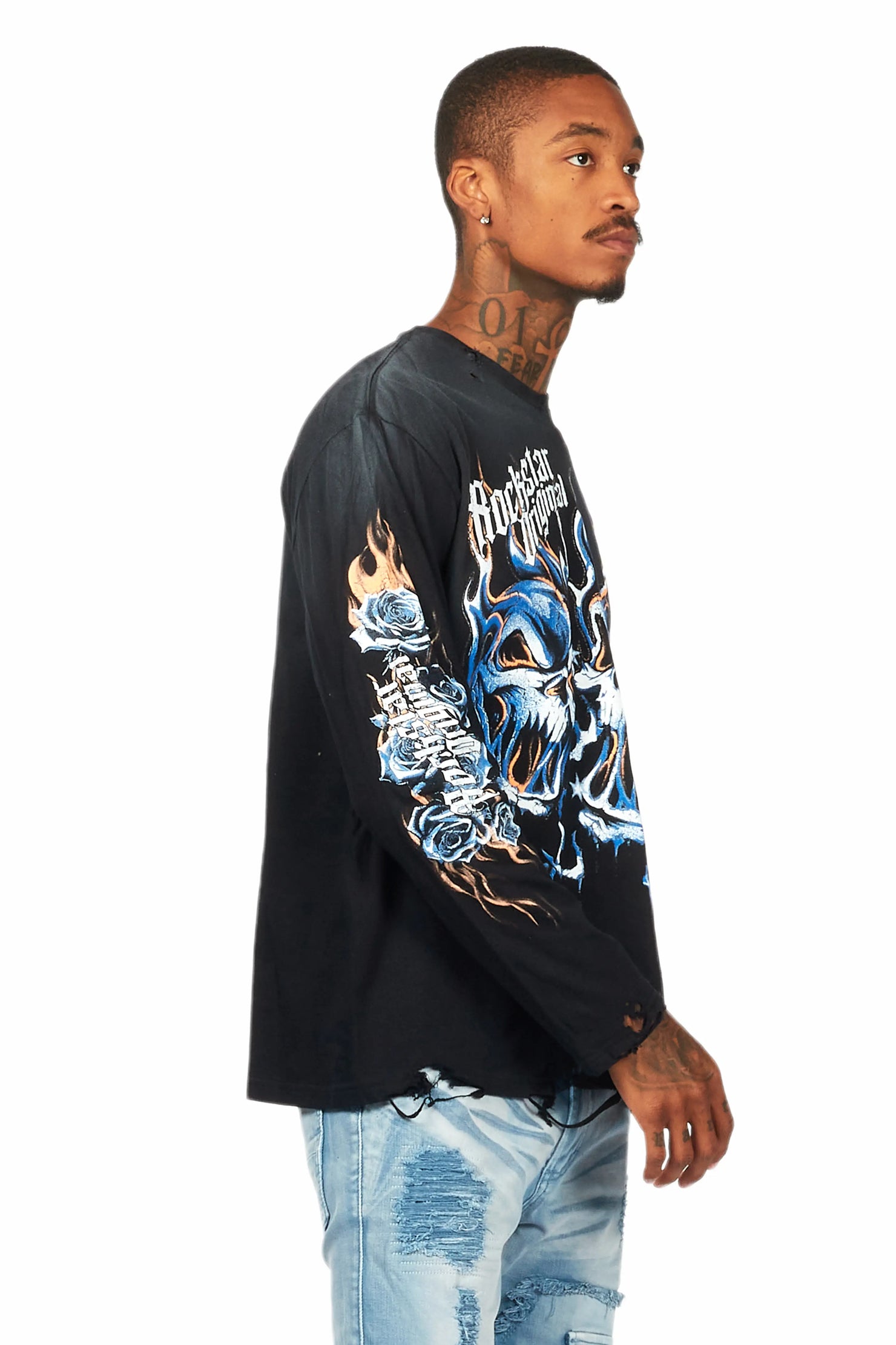 Texastea Black Long Sleeve Graphic T-Shirt