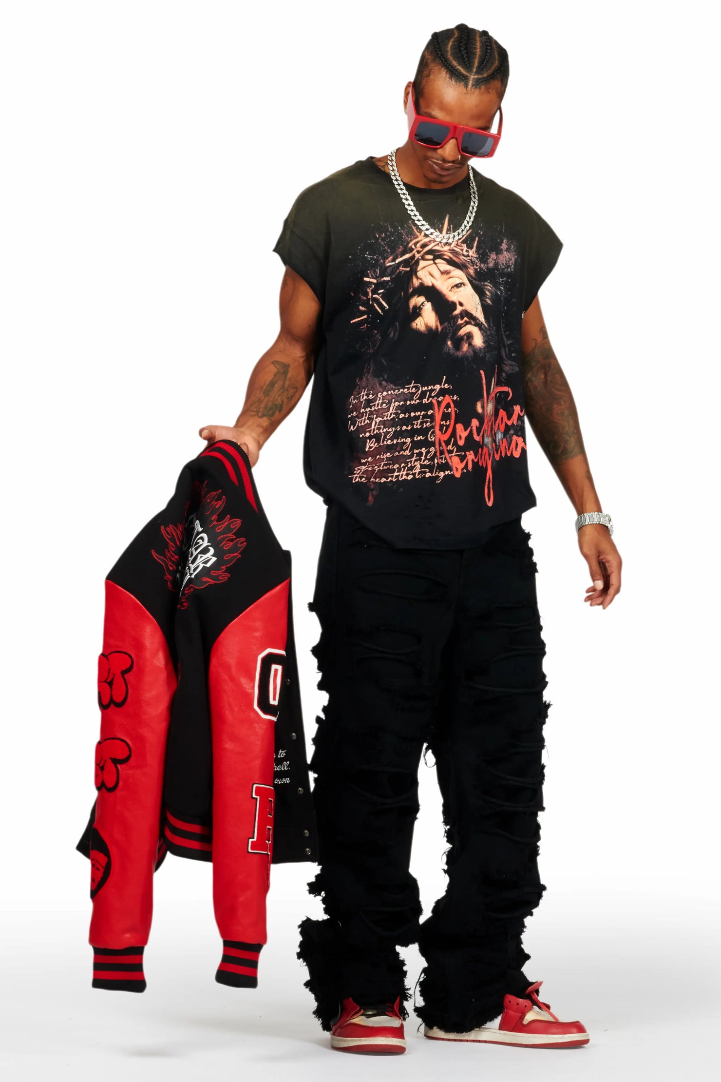 Nalu Black Graphic Muscle T-Shirt