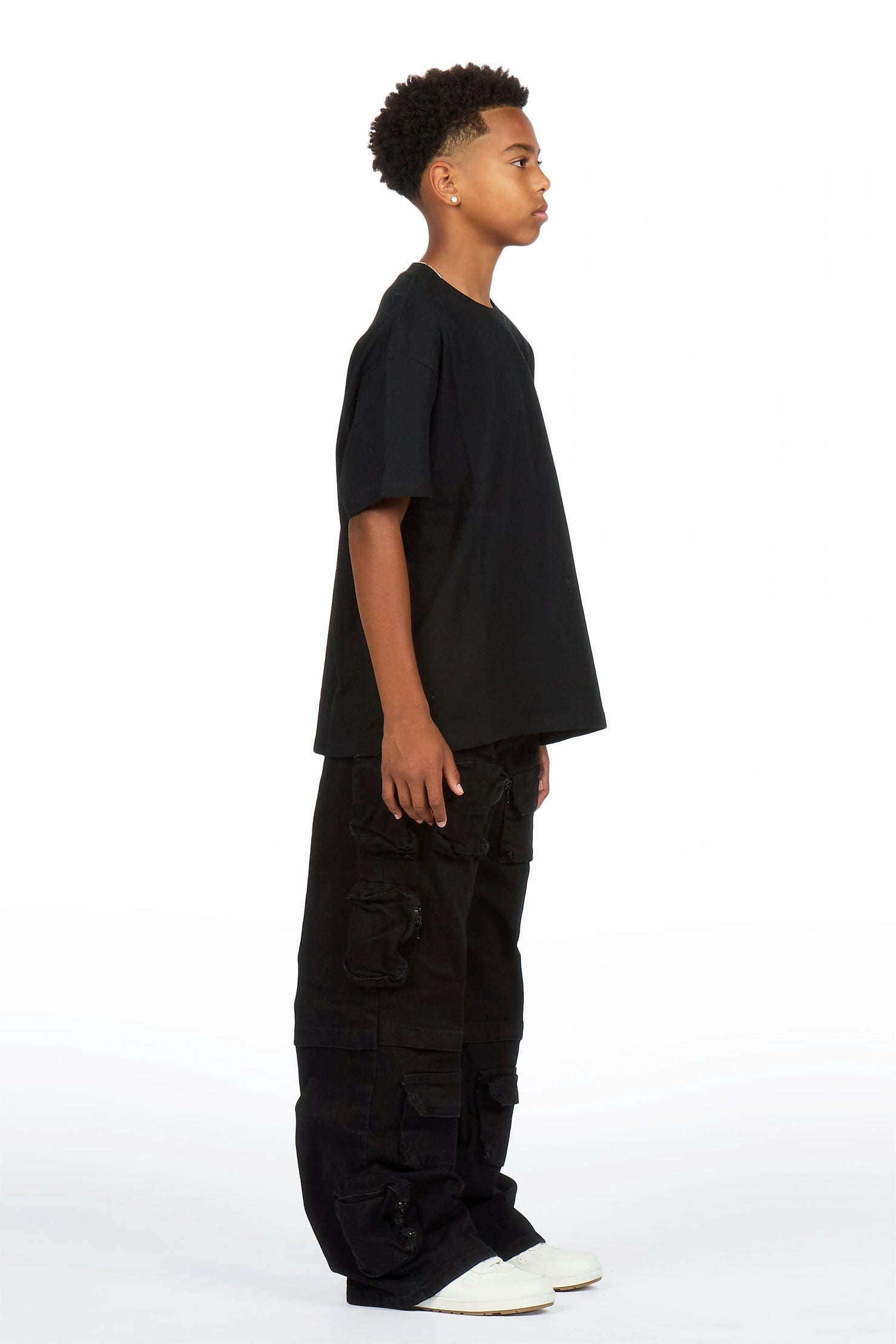 Boys Pocketeer Black Baggy Fit Cargo Jean