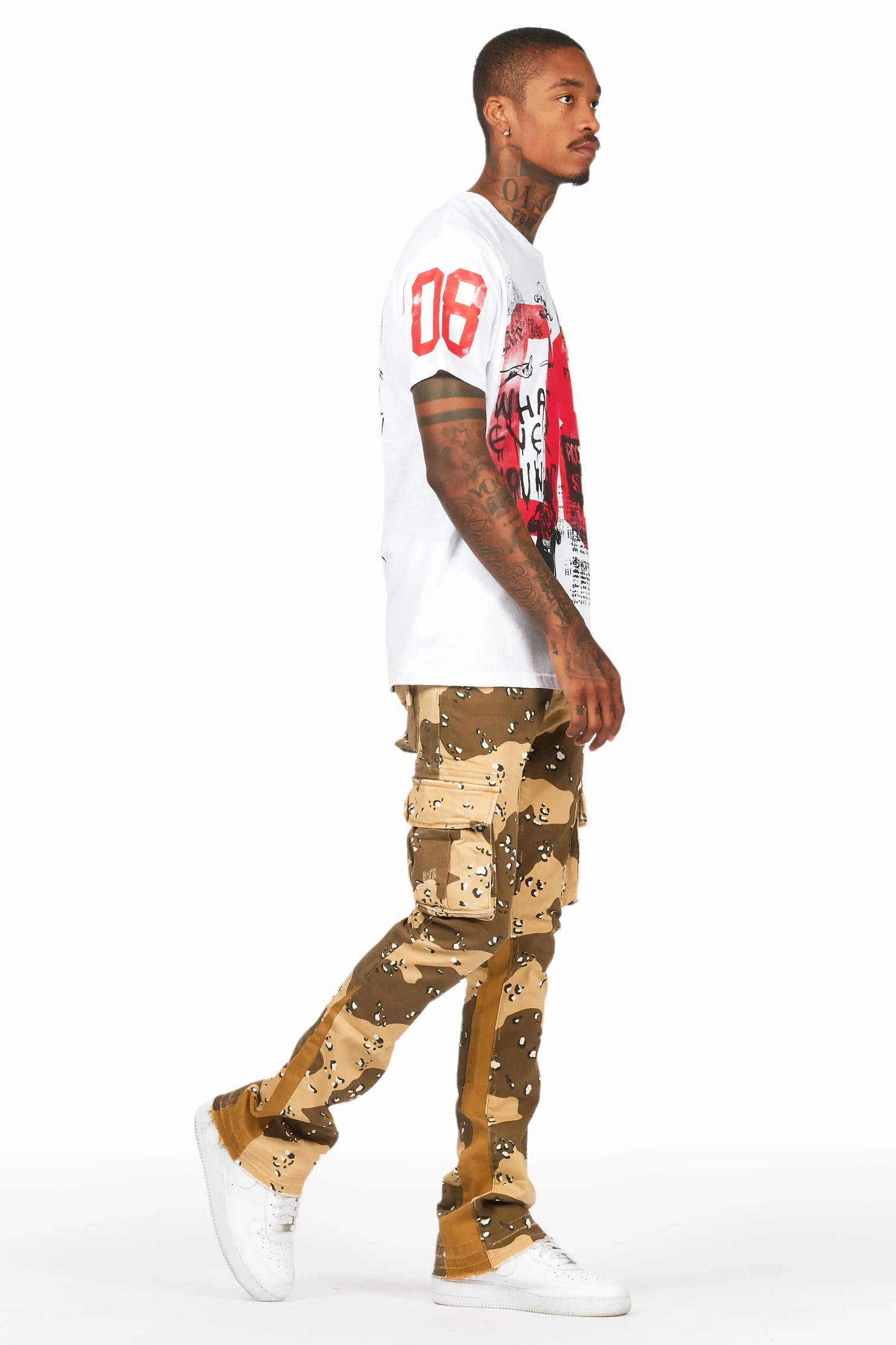 Kirrem Desert Camo Stacked Flare Jean