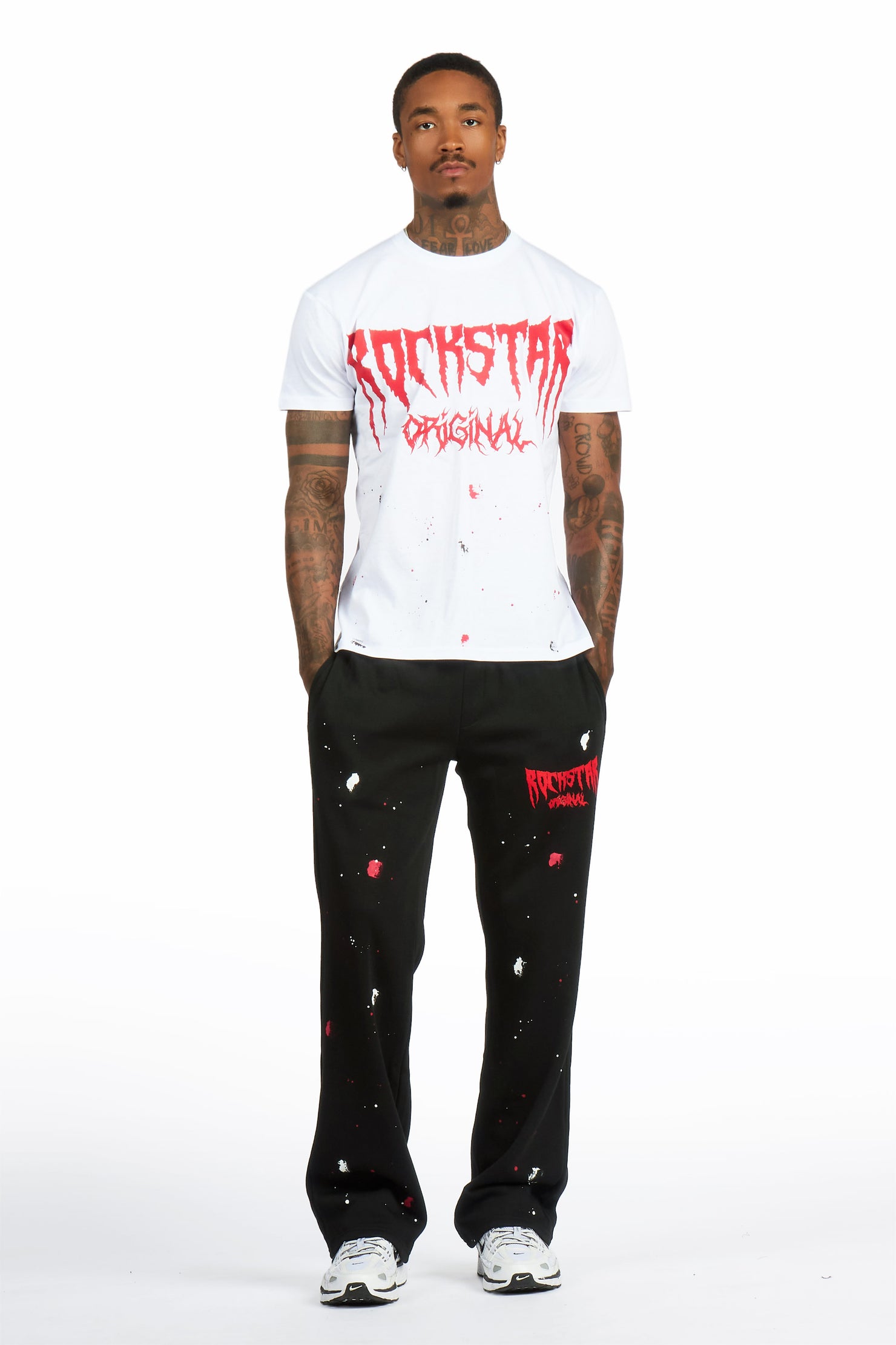 Twinkle White/Red T-Shirt/Relaxed Track Set