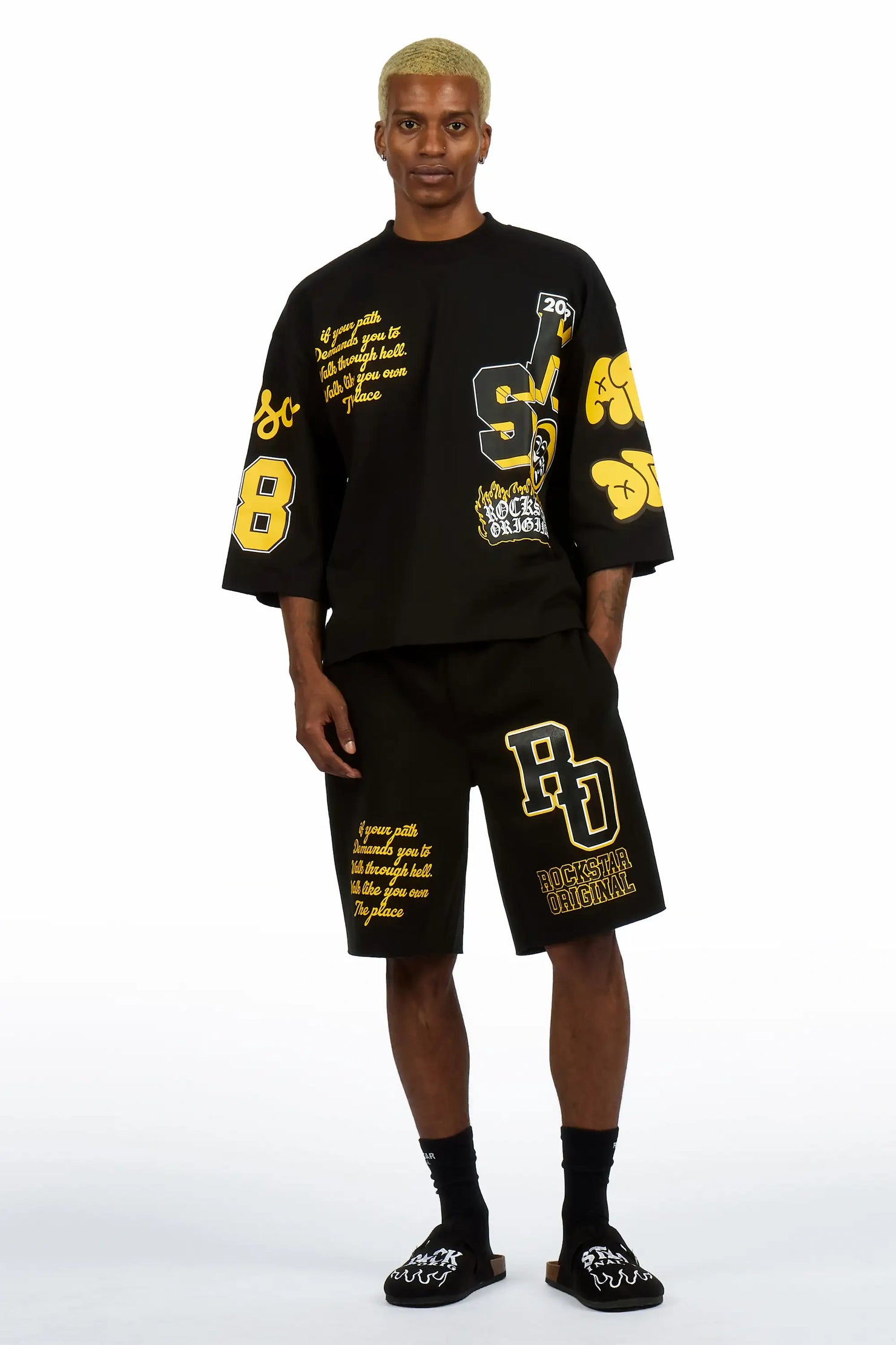 Leslaw Black T-Shirt/Short Set