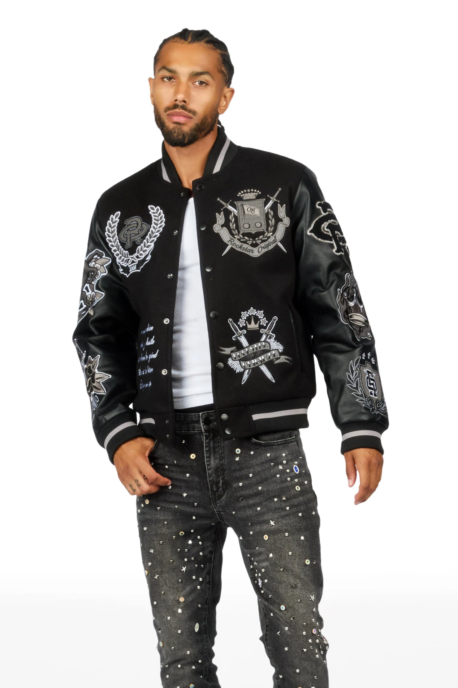 Dallas Black/Black Varsity Jacket