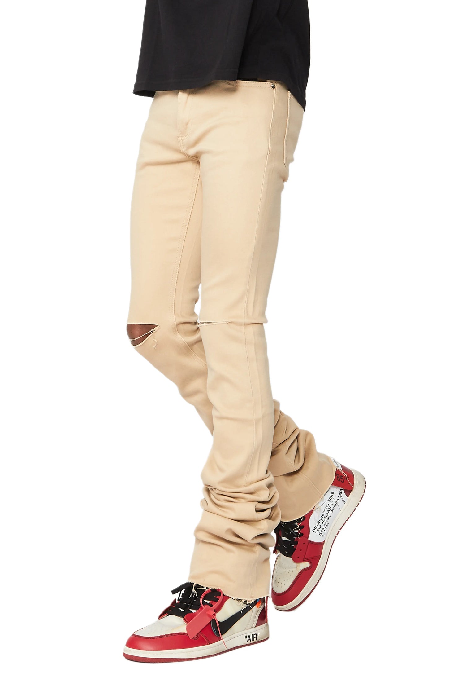 Faith Khaki Super Stacked Flare Jean