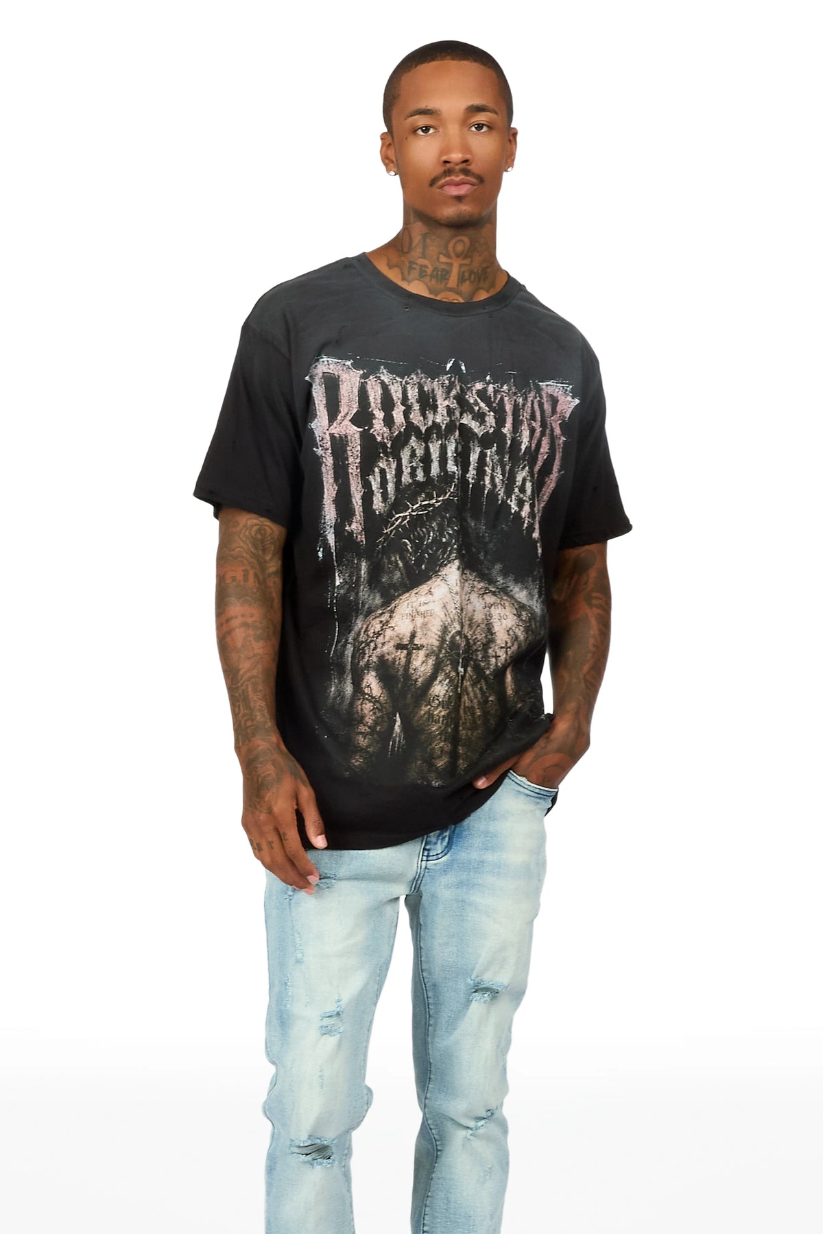 Calder Black Oversized Graphic T-Shirt