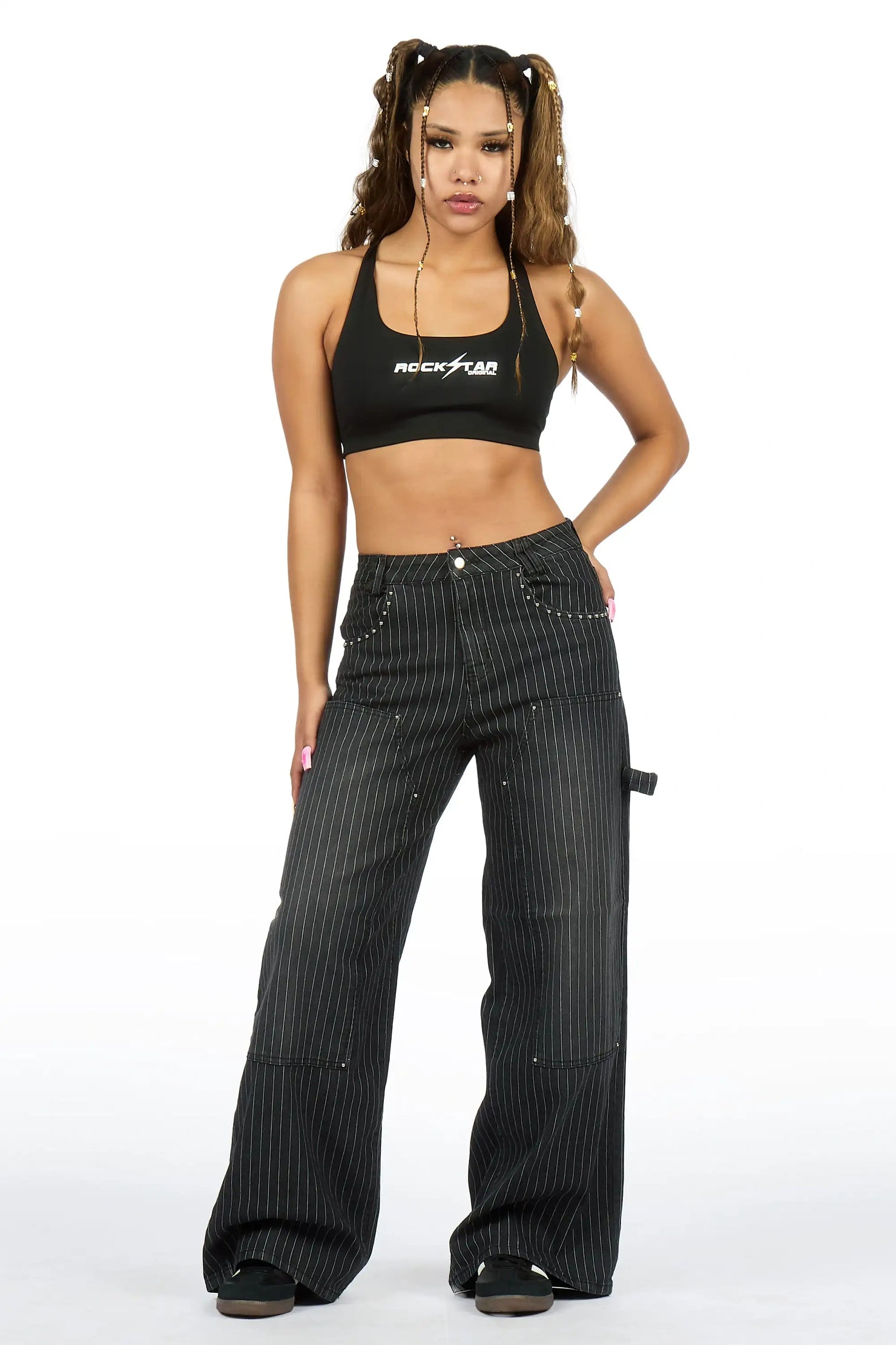 Kalanie Black Wide Leg Jean