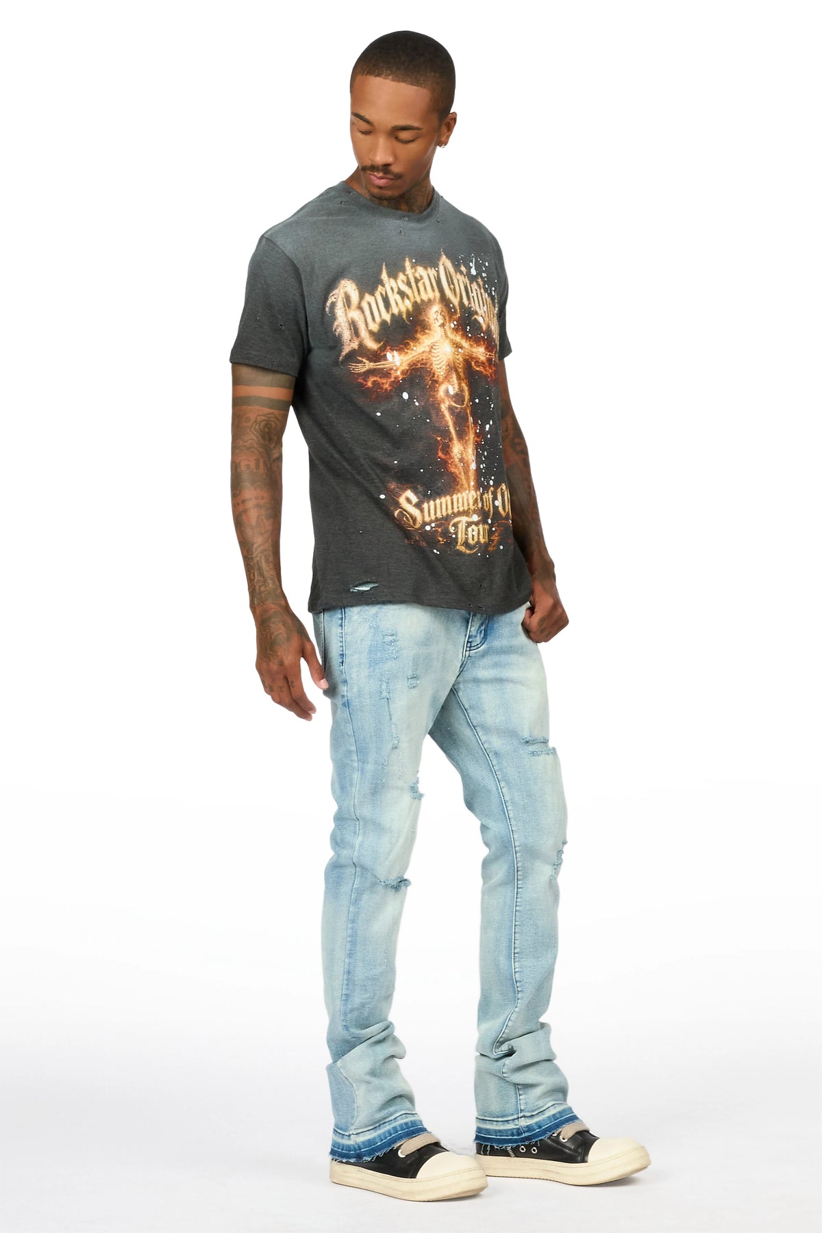 Jayroe Medium Blue Stacked Jean