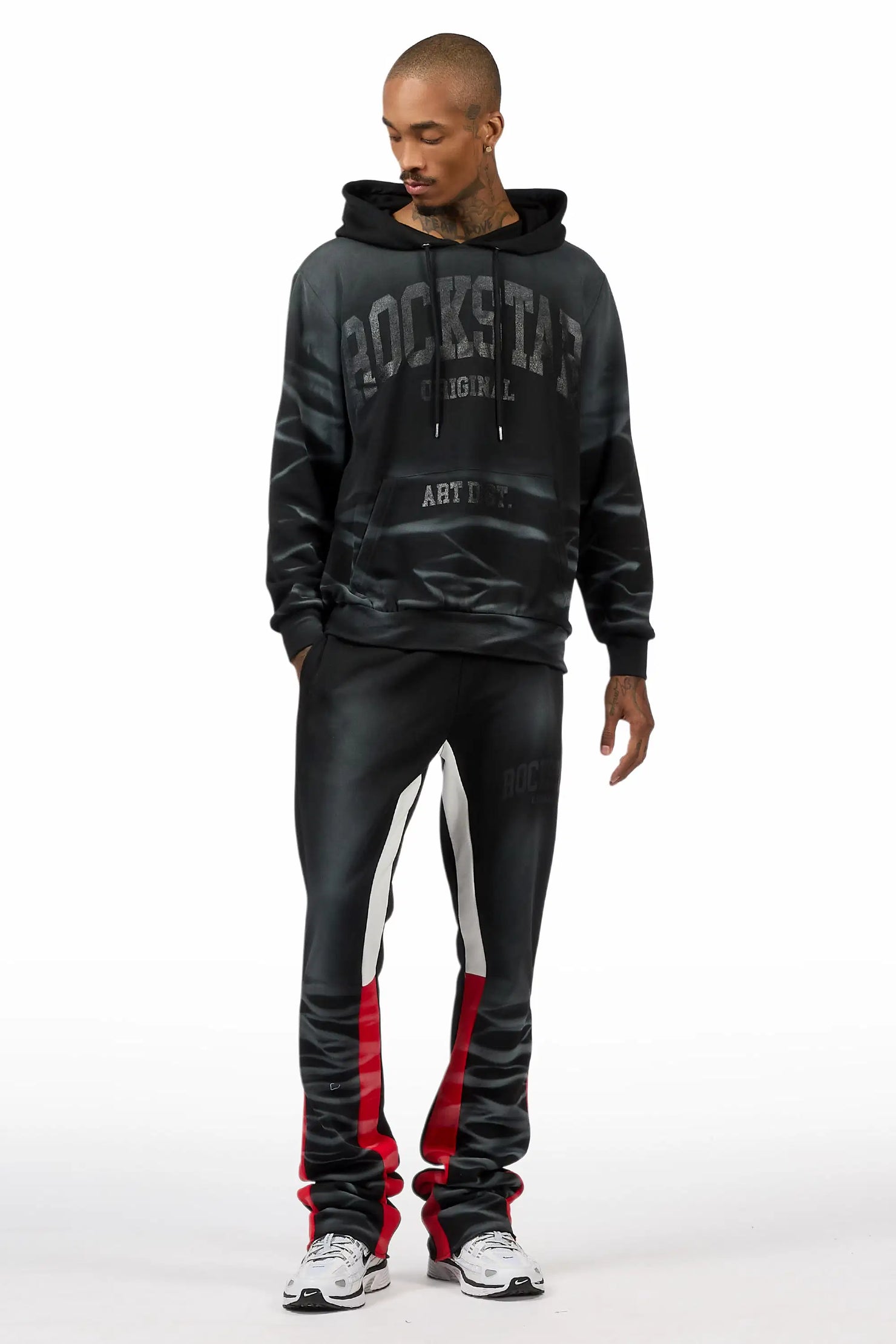 Nelly 2.0 Black Hoodie/Stacked Flare Track Set