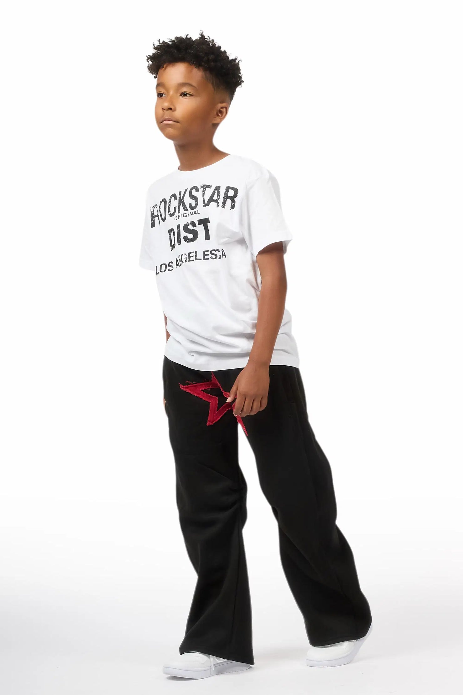 Boys Canaan Black Double Waisted Baggy Track Pant