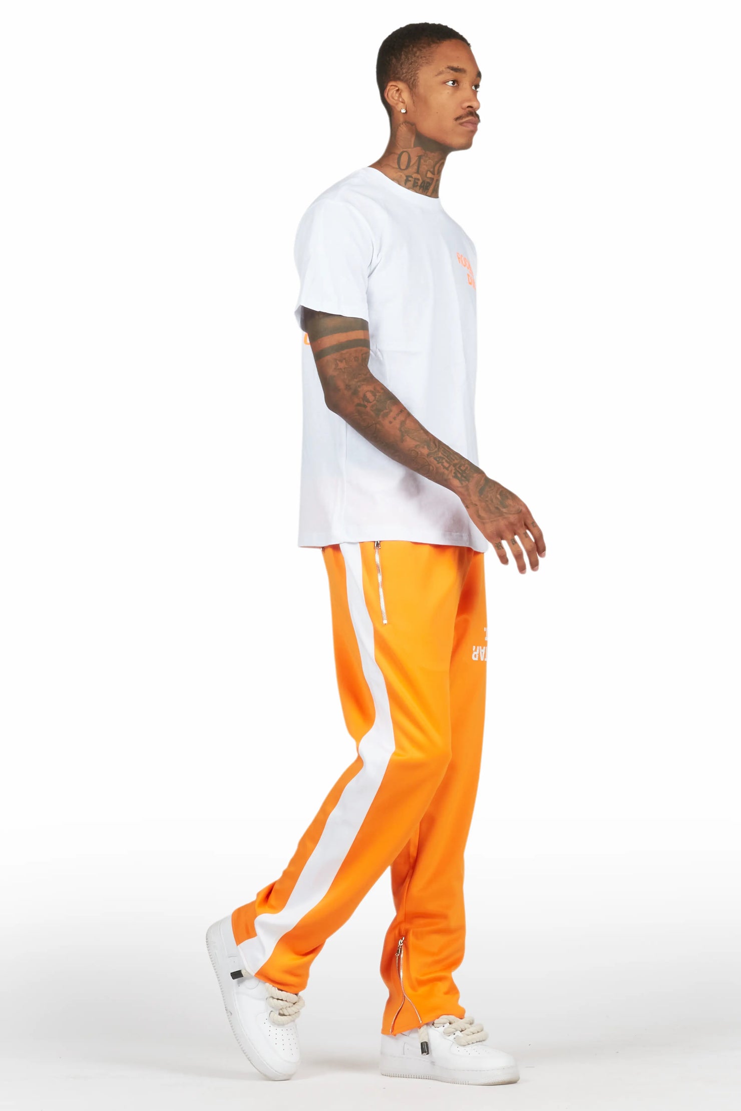 Bard White/Orange T-Shirt/Slim Fit Track Set