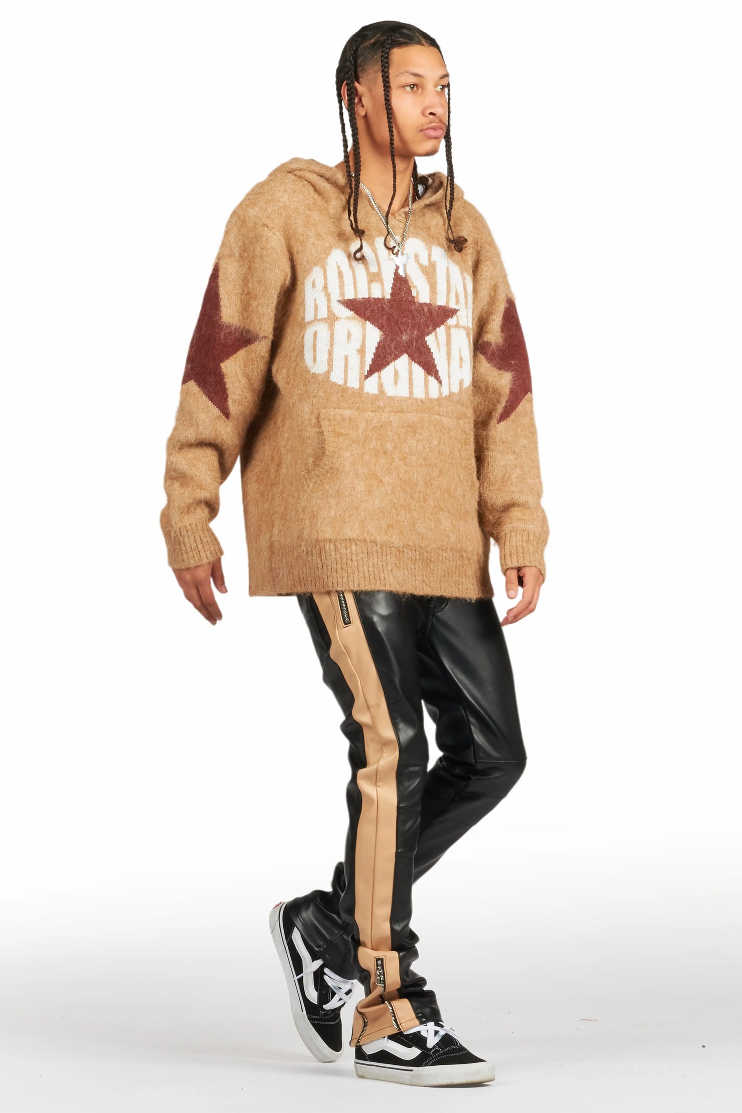 Play Boy Black/Beige Skinny Faux Leather Fit Jean