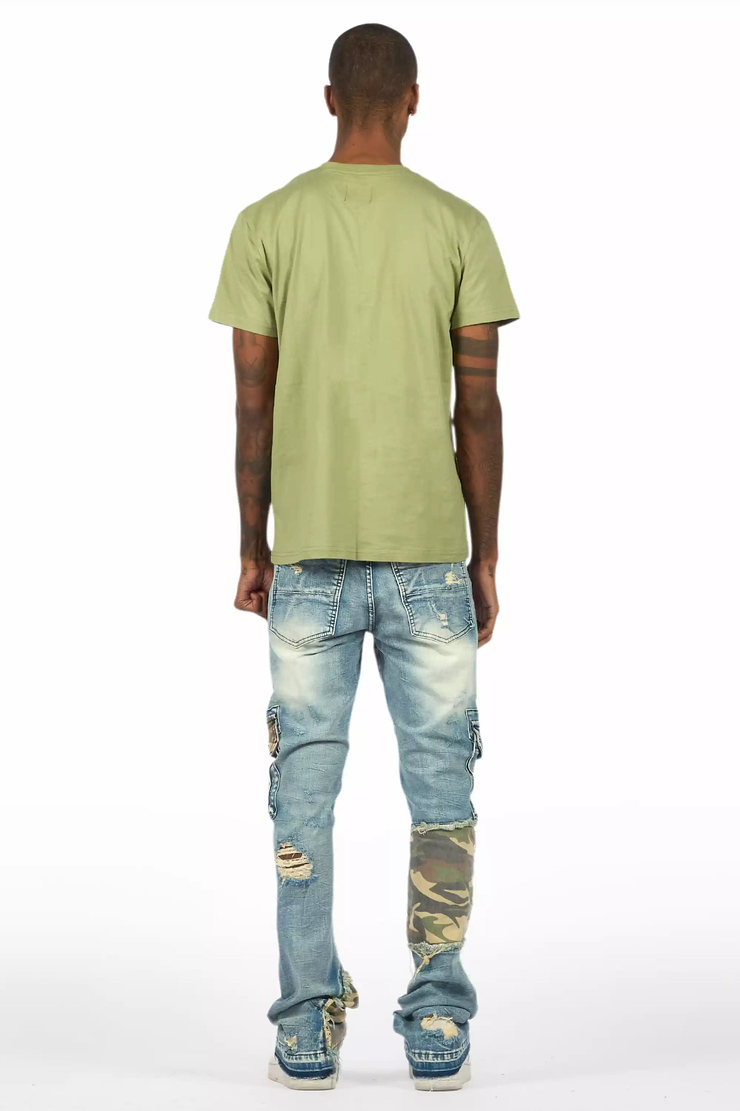 Lake Green T-Shirt/Stacked Flare Jean Bundle