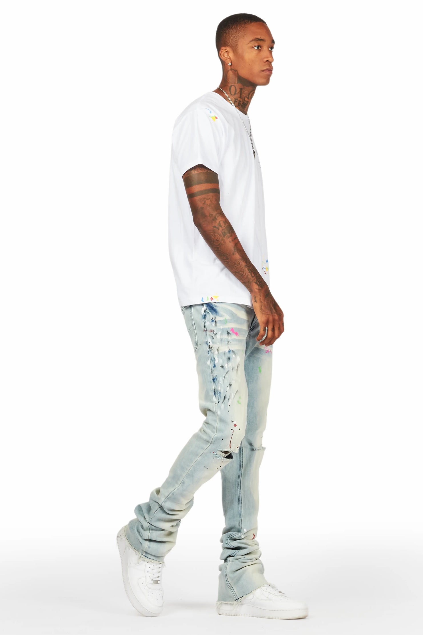 Balen Blue Super Stacked Flare Jean