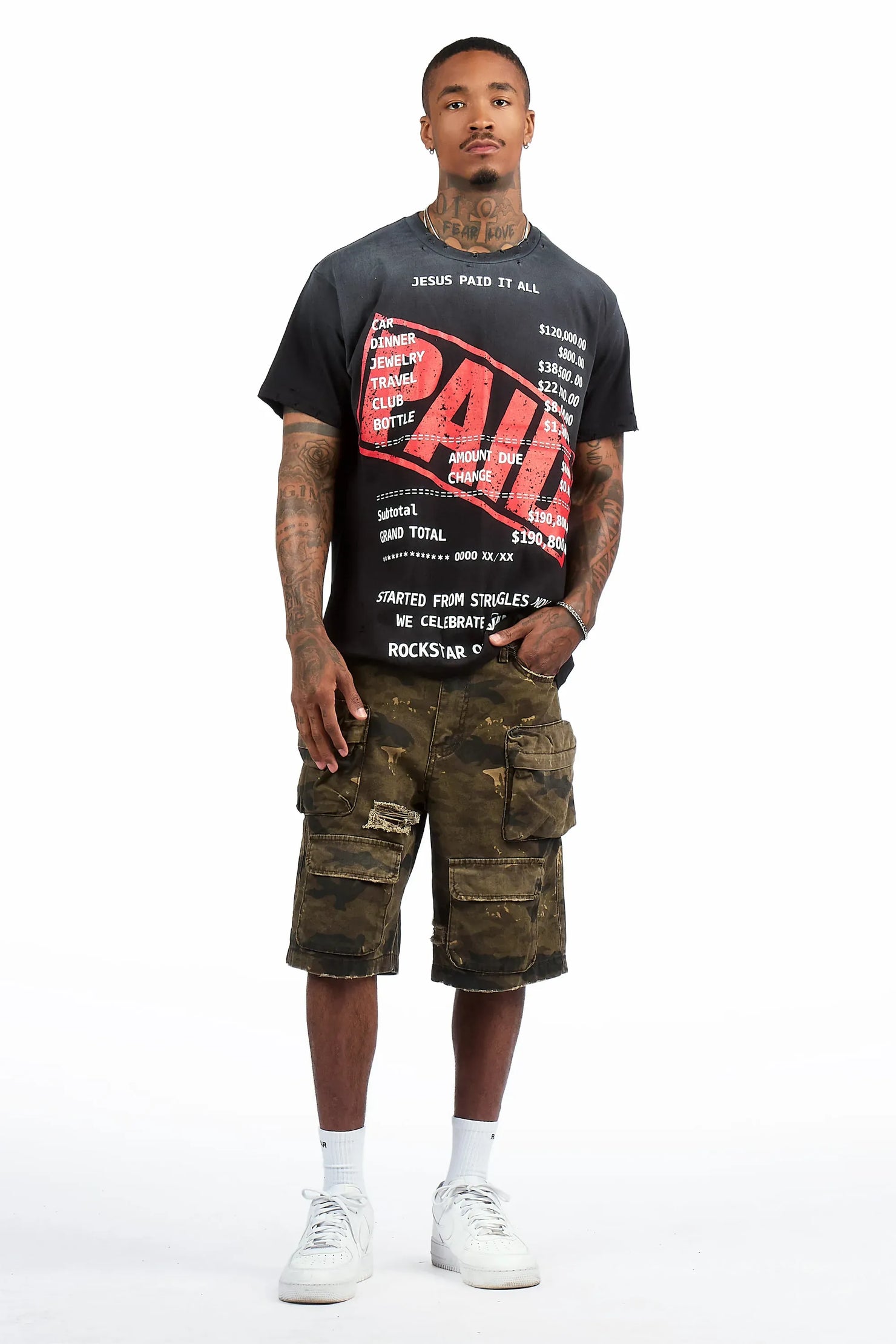 Paid Black Oversized Graphic T-Shirt
