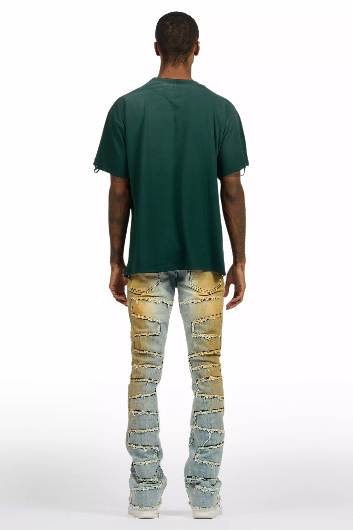 Shake Dirty Blue Stacked Flare Jean