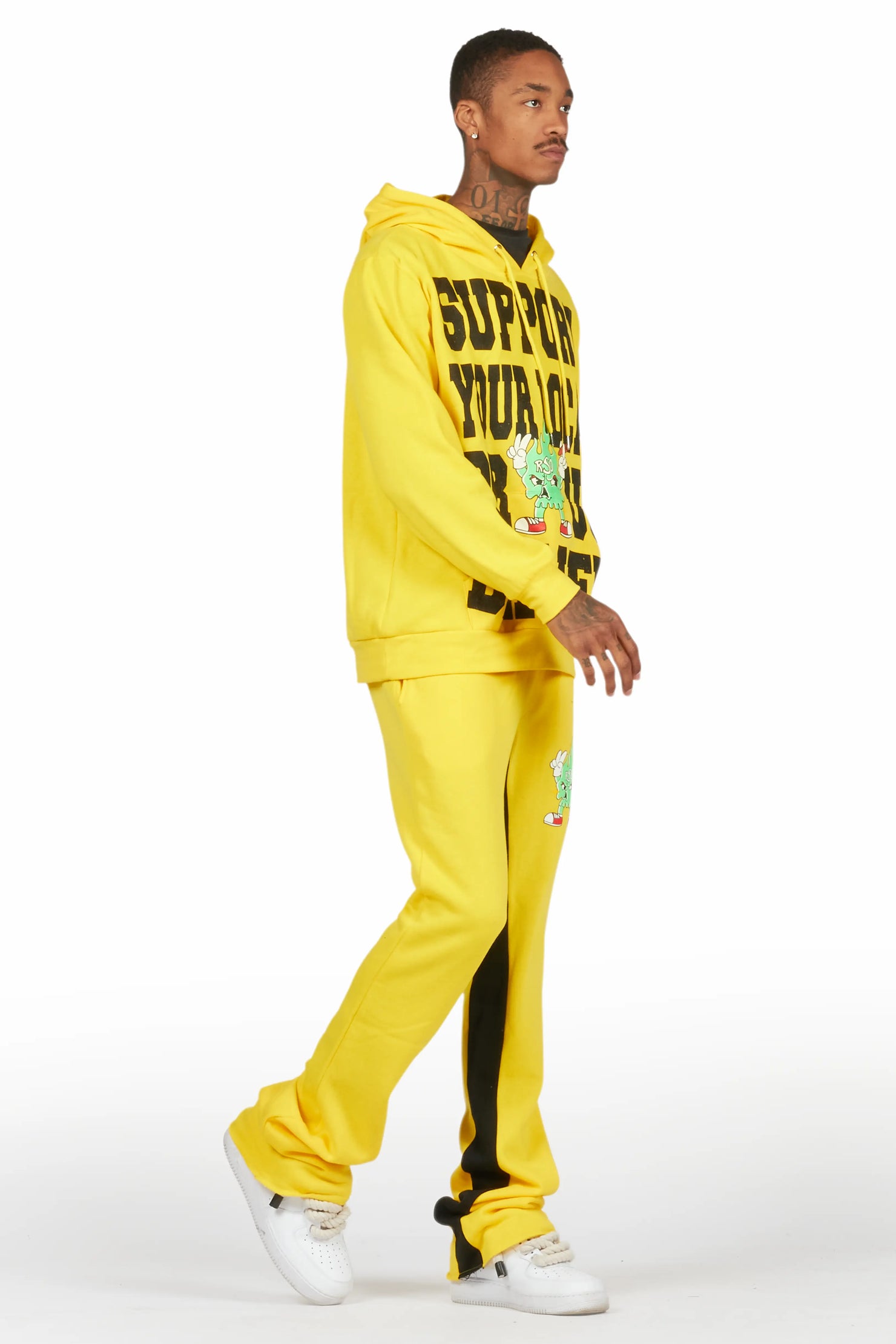 Tarl Yellow Hoodie/Baggy Track Pant Set