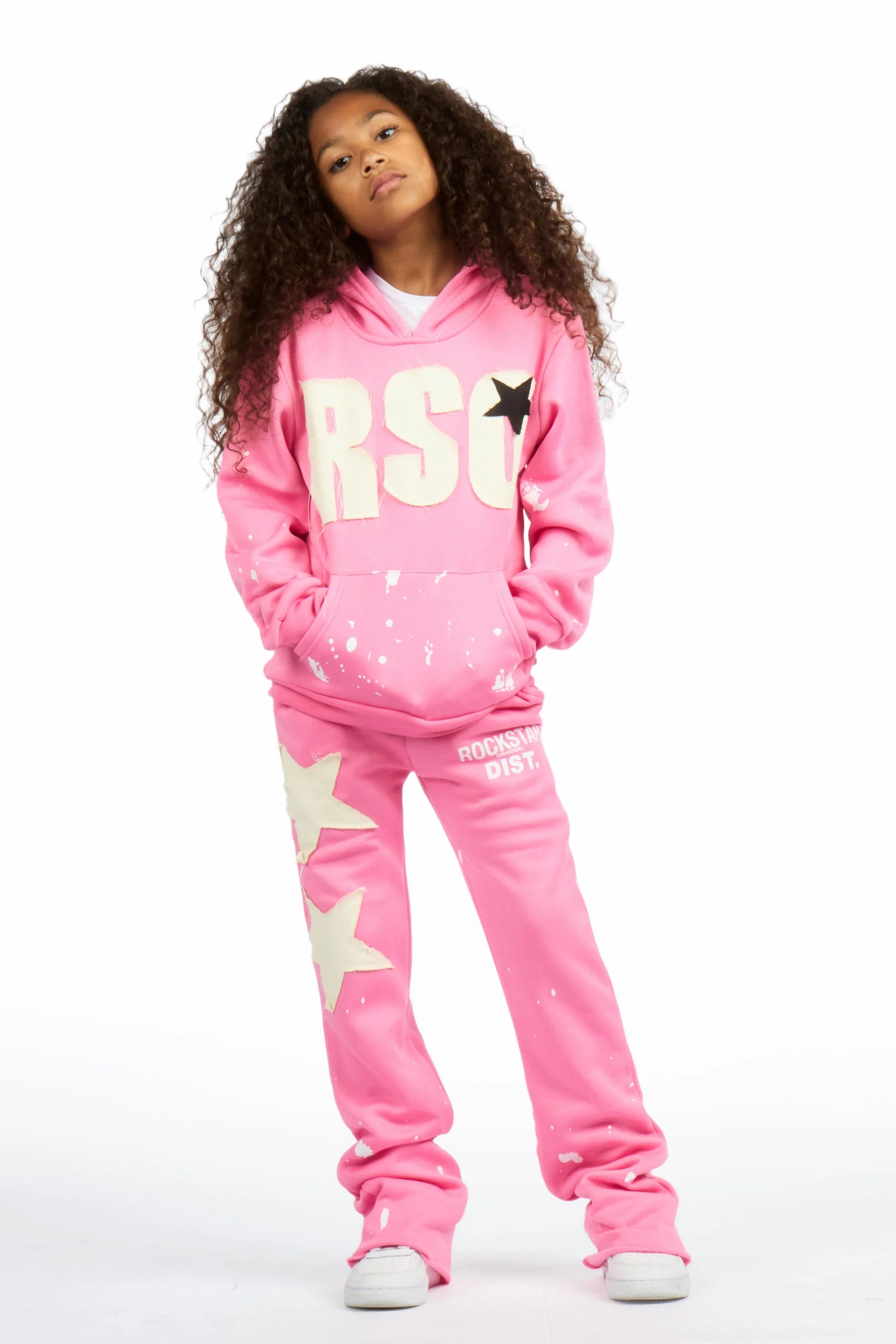Girls Kymesha Ice Pink Stacked Track Set