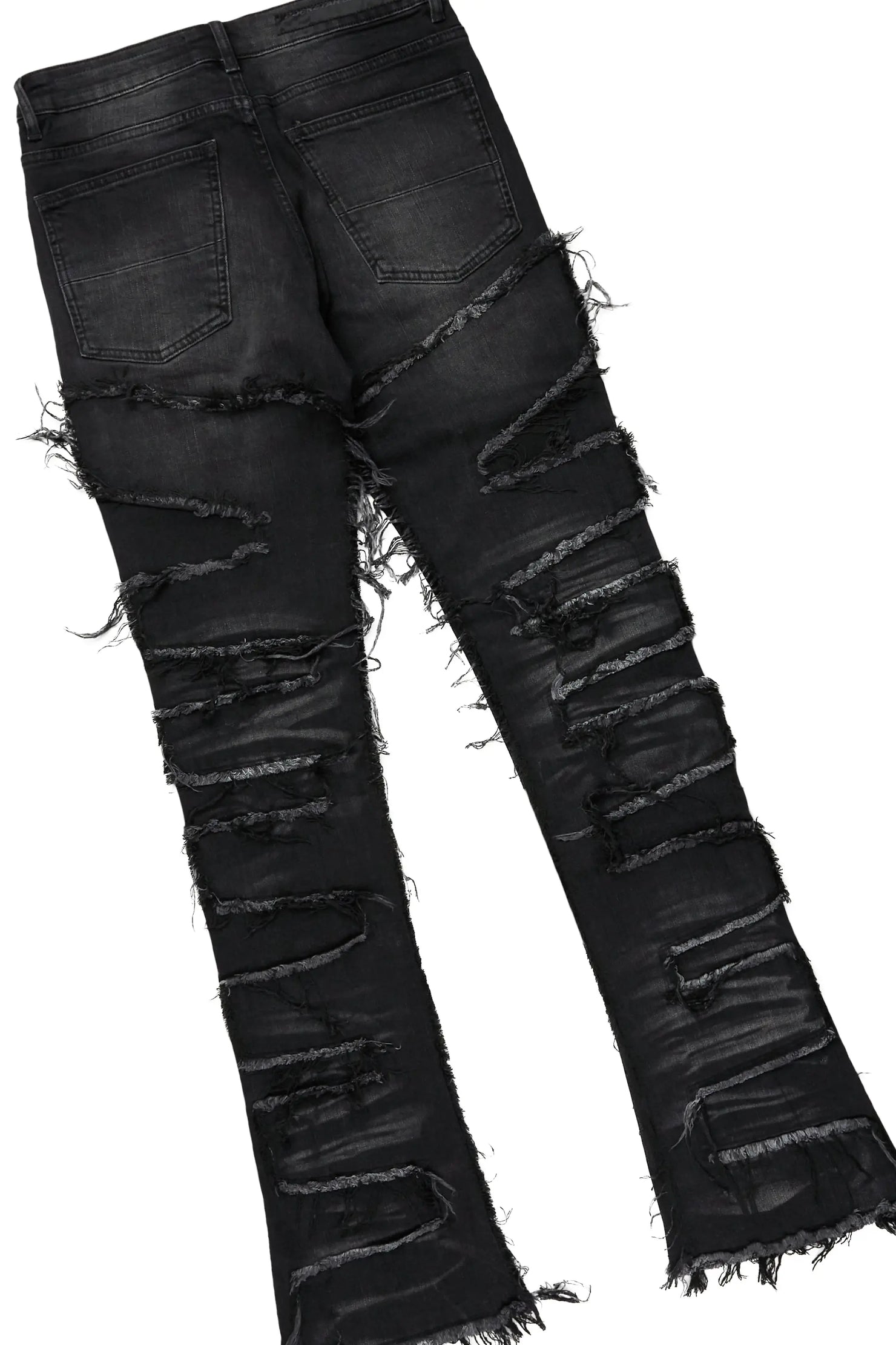 Rune Black Varsity Jacket & Shake Stacked Flare Jean Bundle