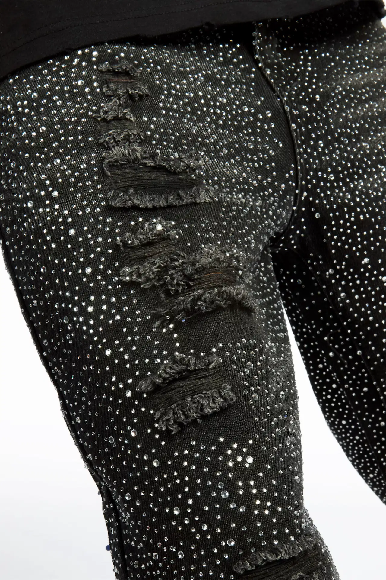Hendrix Black Rhinestone Baggy Fit Jean