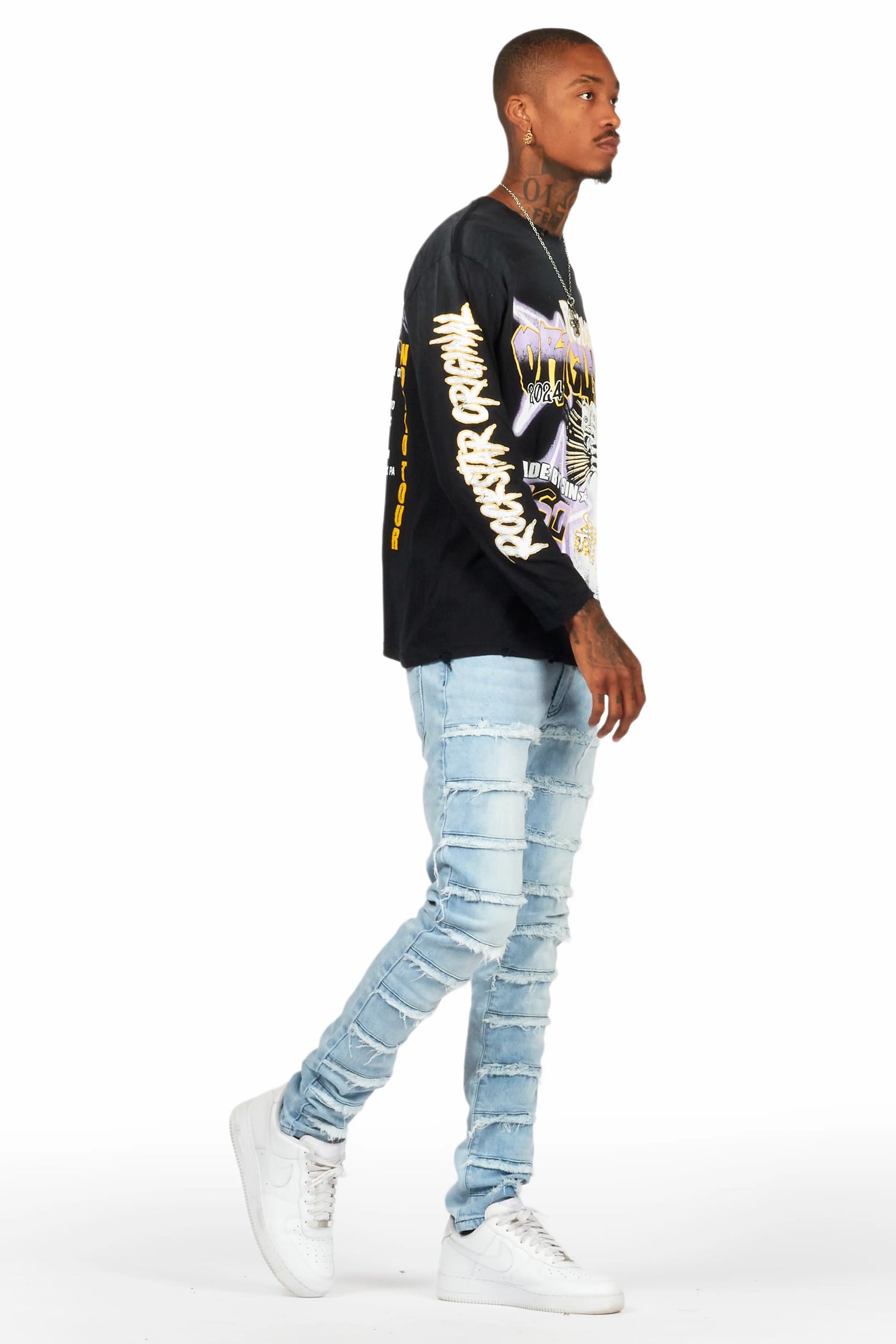 Waylon Blue Frayed Slim Fit Jean