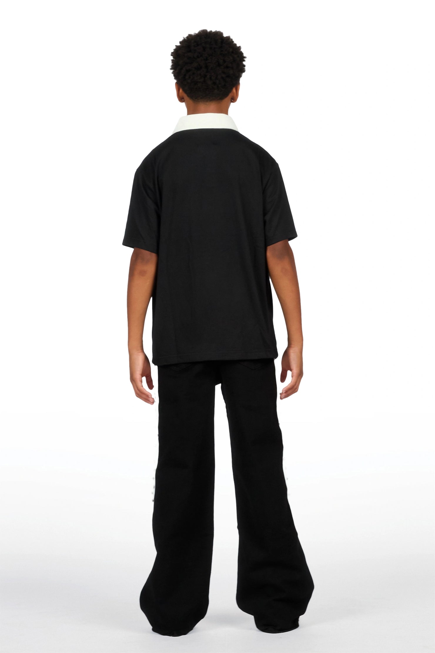 Boys Zayven Black Baggy Fit Jean