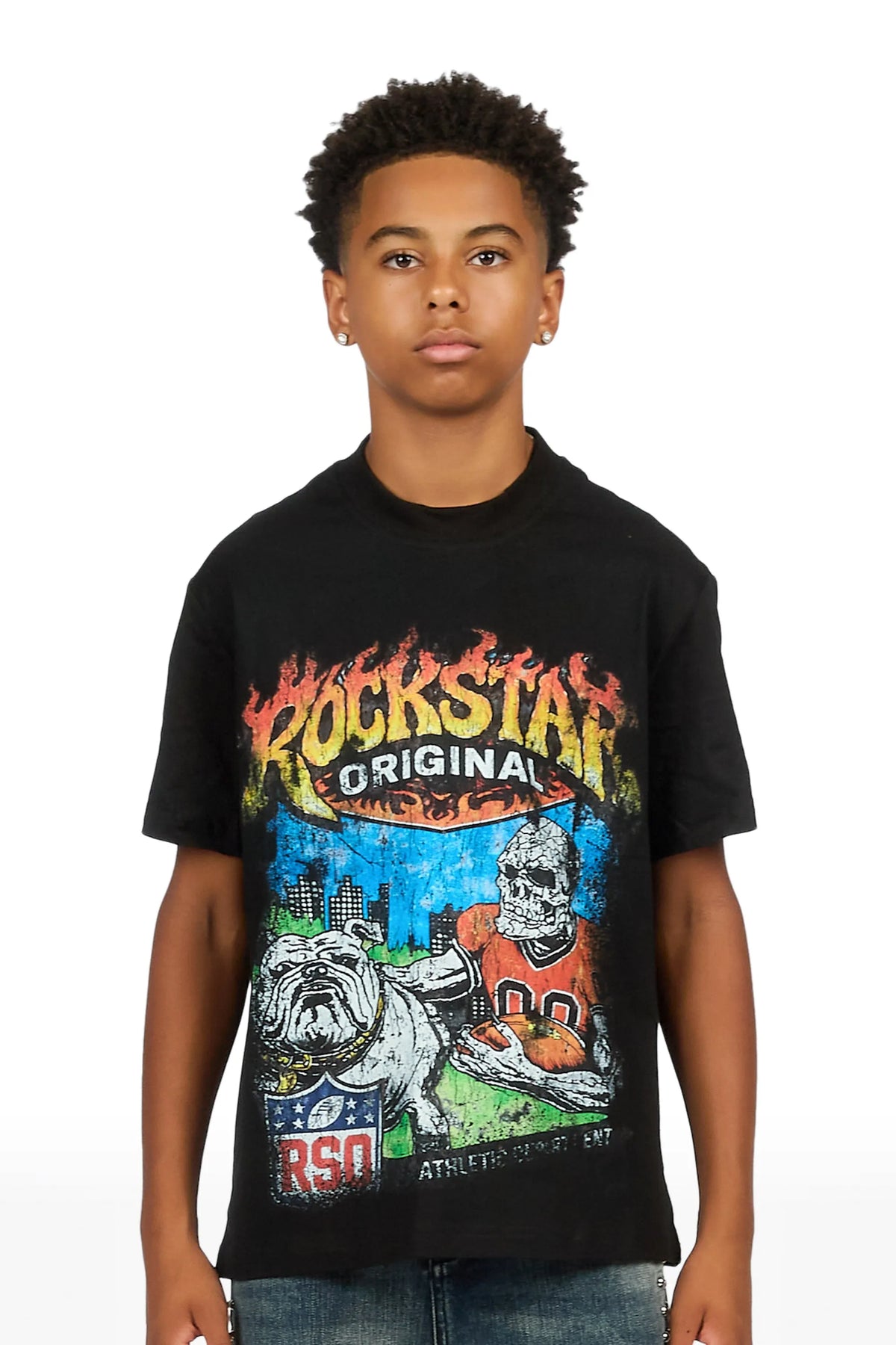 Boys Kabir Black Graphic T-Shirt