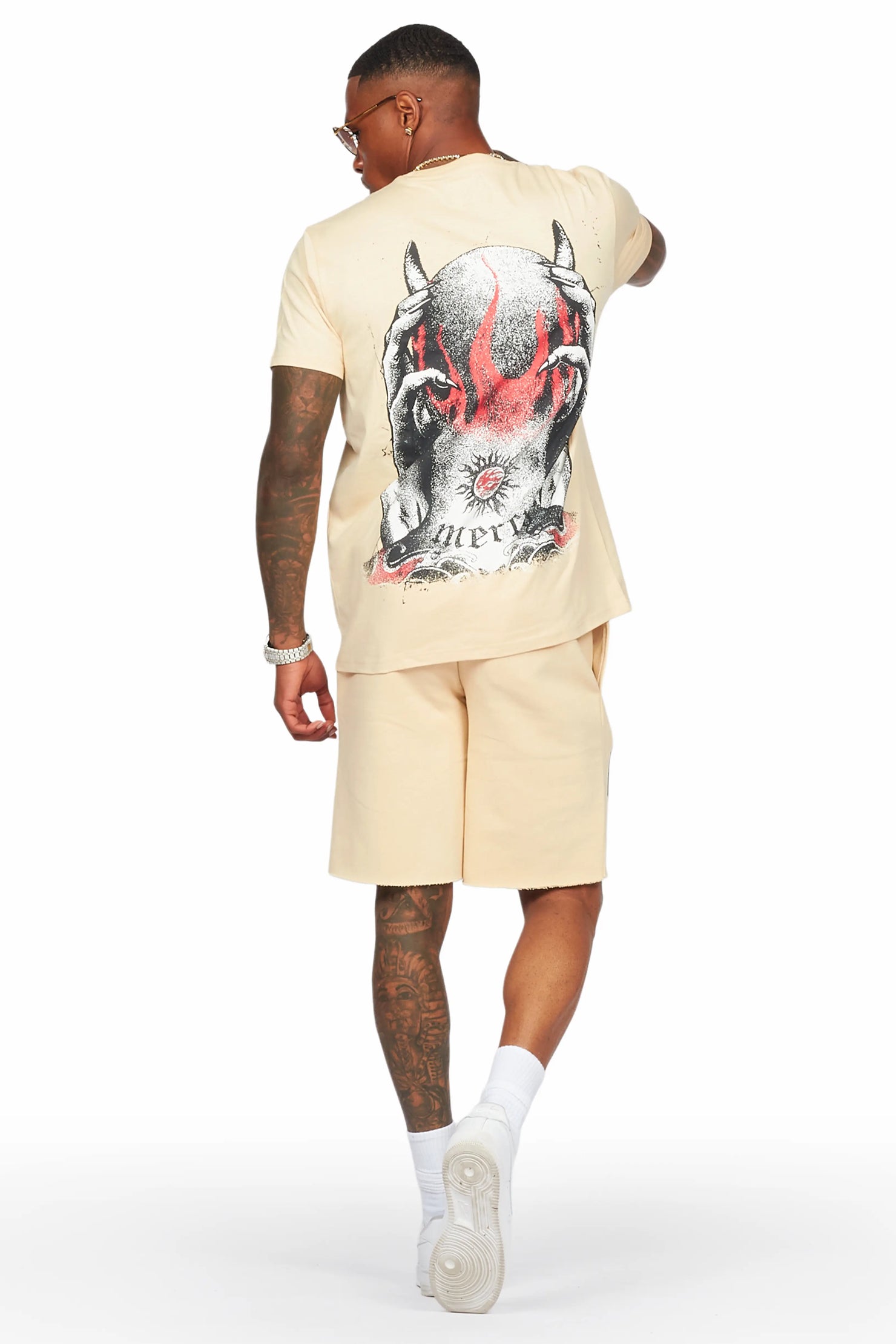 Turquil Beige T-Shirt/Short Set