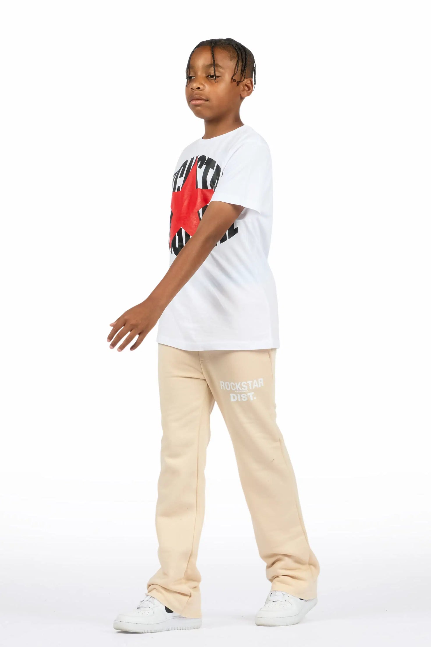 Boys Alpine Beige Stacked Trackpant