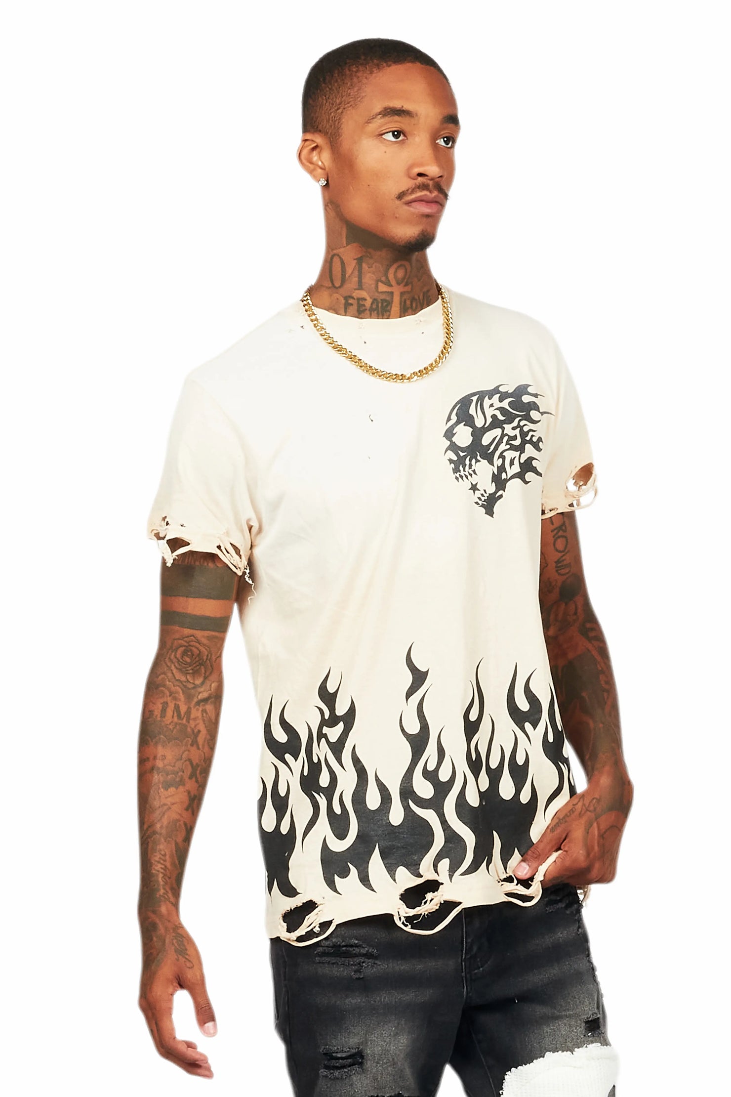 Bubble Beige Oversized Graphic T-Shirt