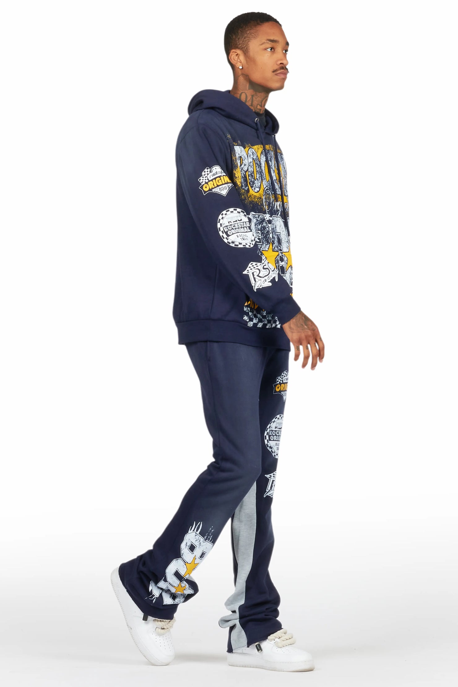 Racing Grung Navy Hoodie/Baggy Track Pant Set