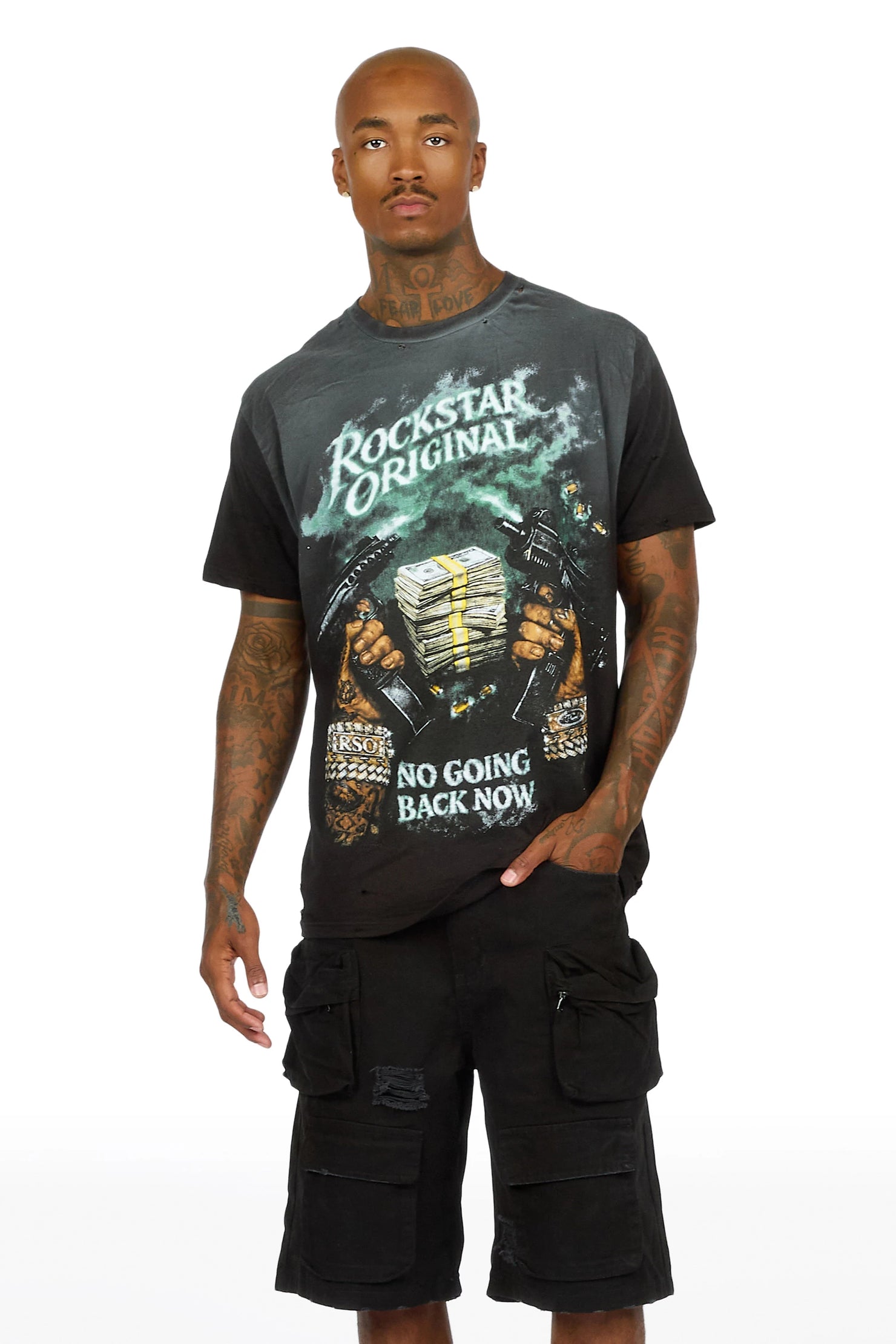 Nakota Black Oversized Graphic T-Shirt