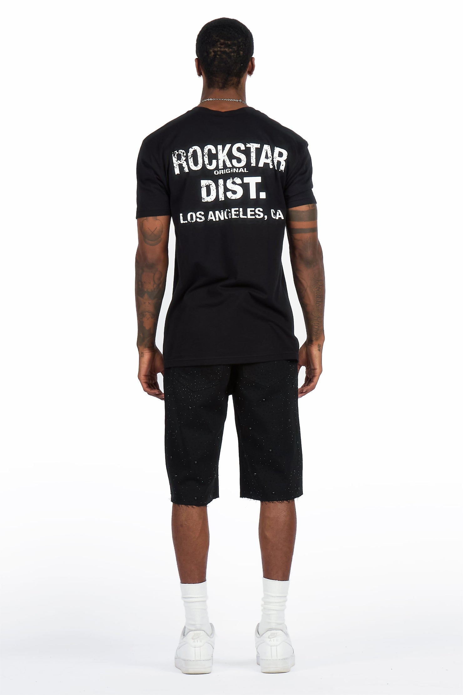 Sherrod Black Rhinestones Denim Short