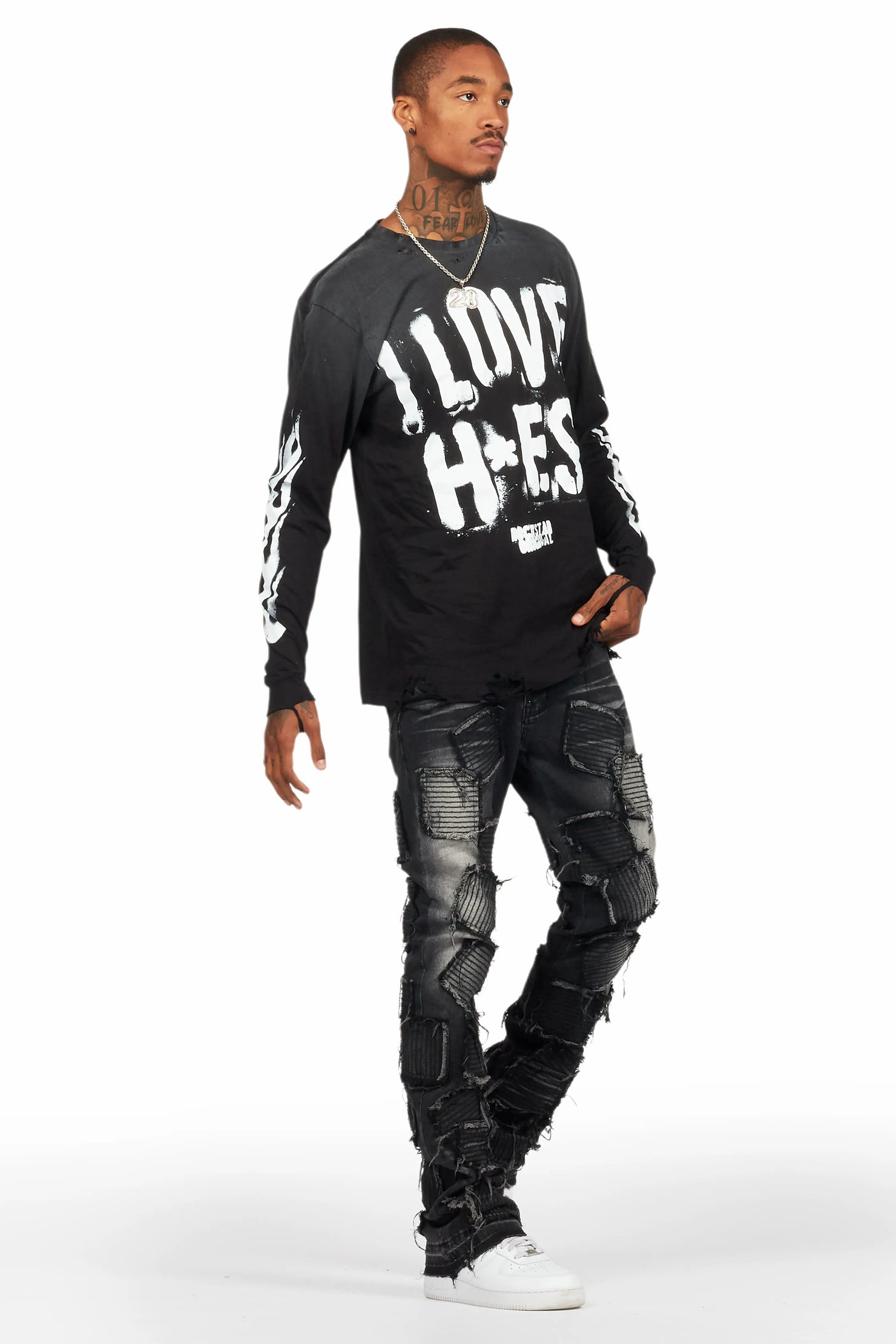 Gawel Grey Stacked Flare Jean