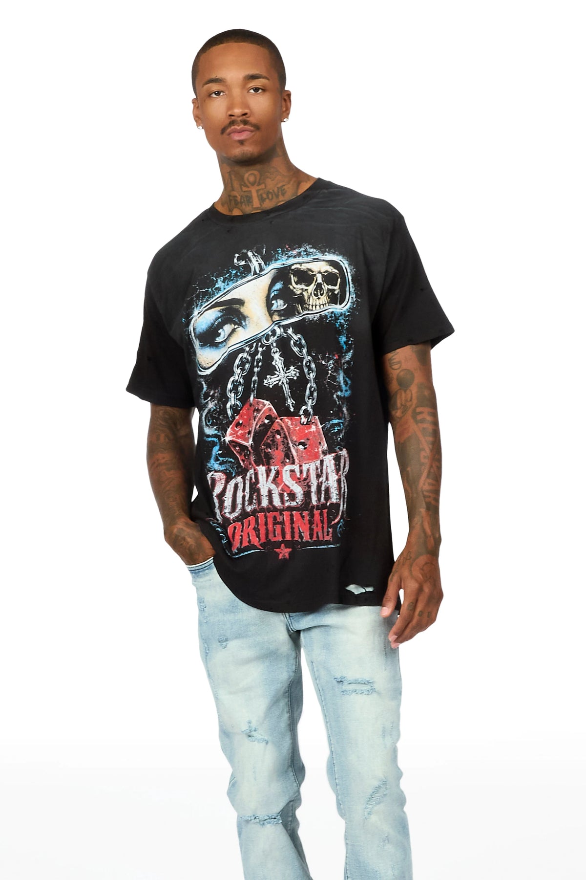 Braylon Black Oversized Graphic T-Shirt