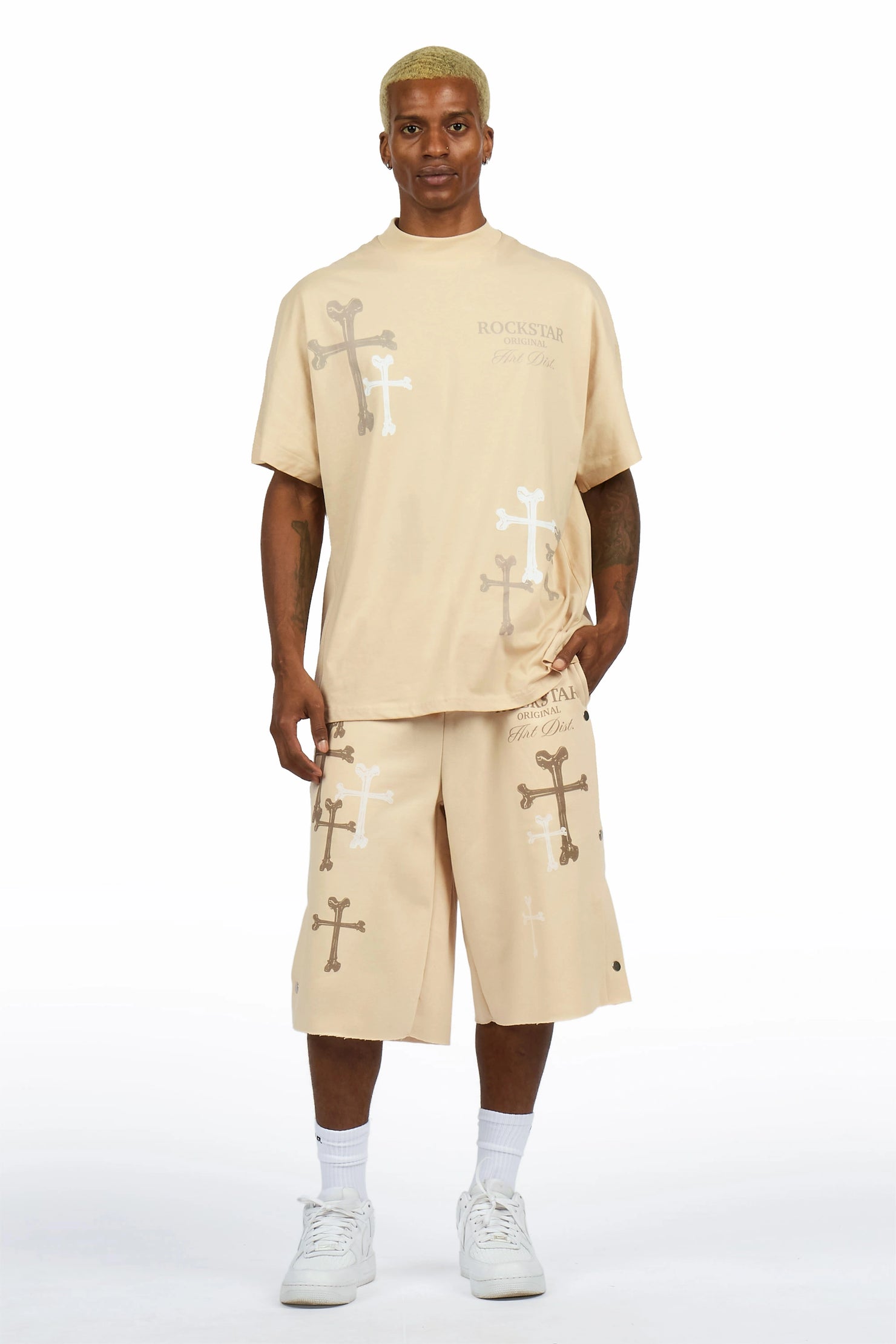 Roddy Beige T-Shirt/ Short Set