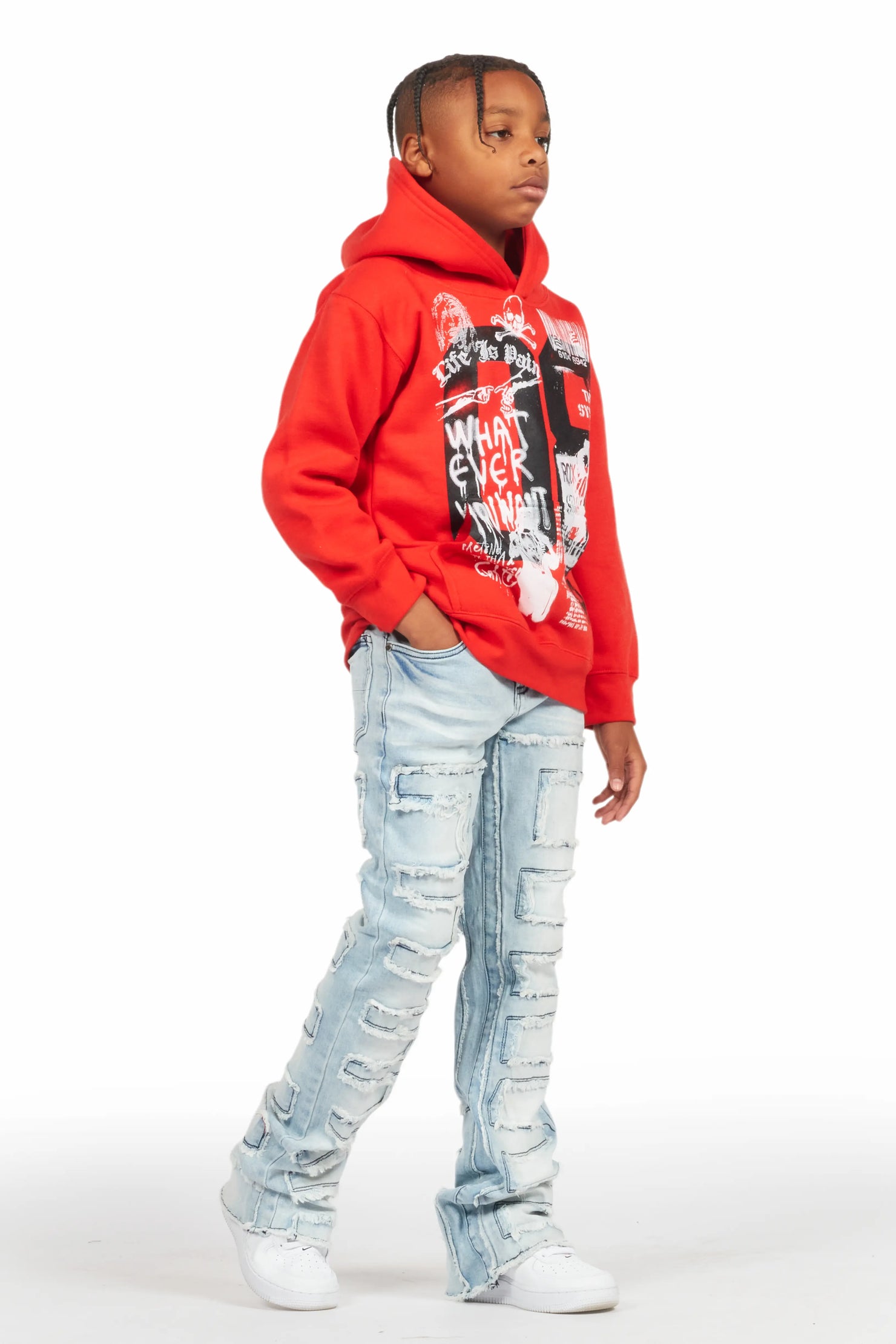 Boys Shake Blue Stacked Flare Jean