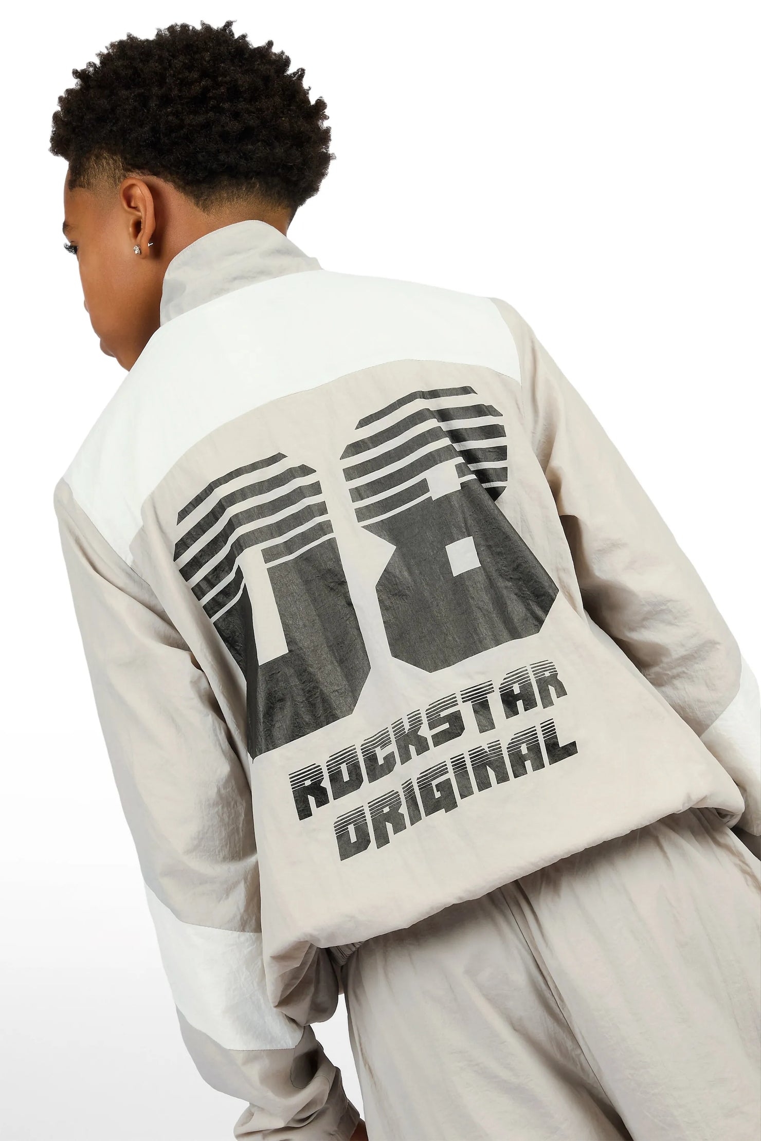 Boys Wayra Grey Windbreaker Jacket Track Set