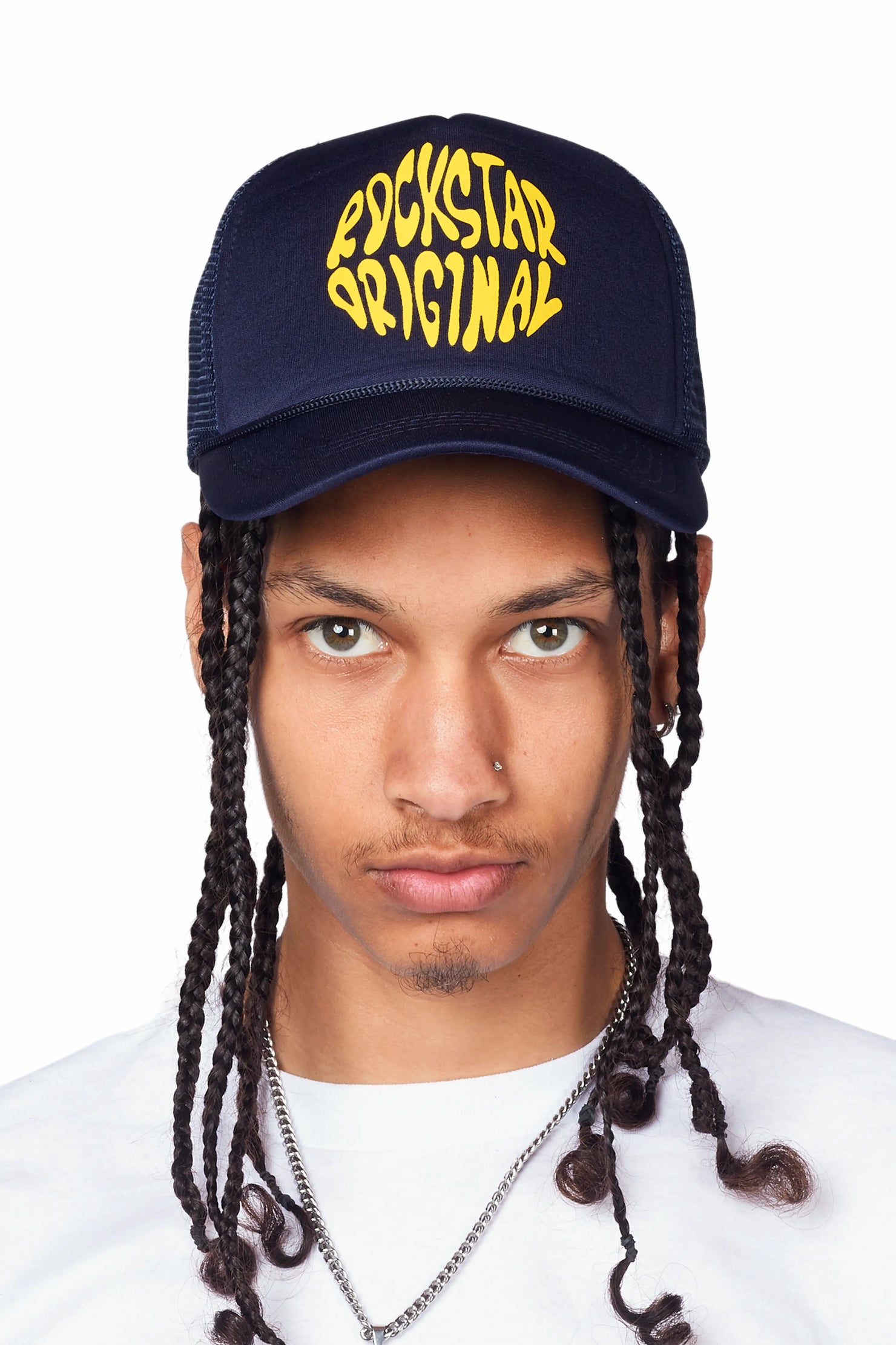 Neron Navy Graphic Trucker Hat