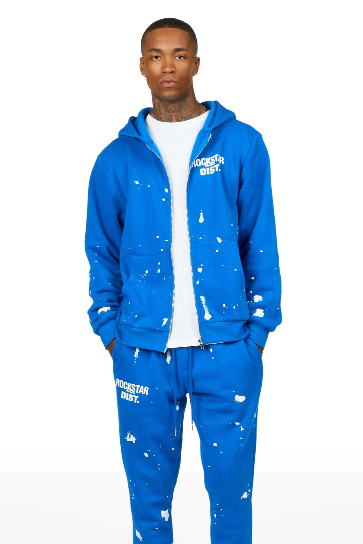 Zip Up Royal Raffer Hoodie/Stacked Track Set